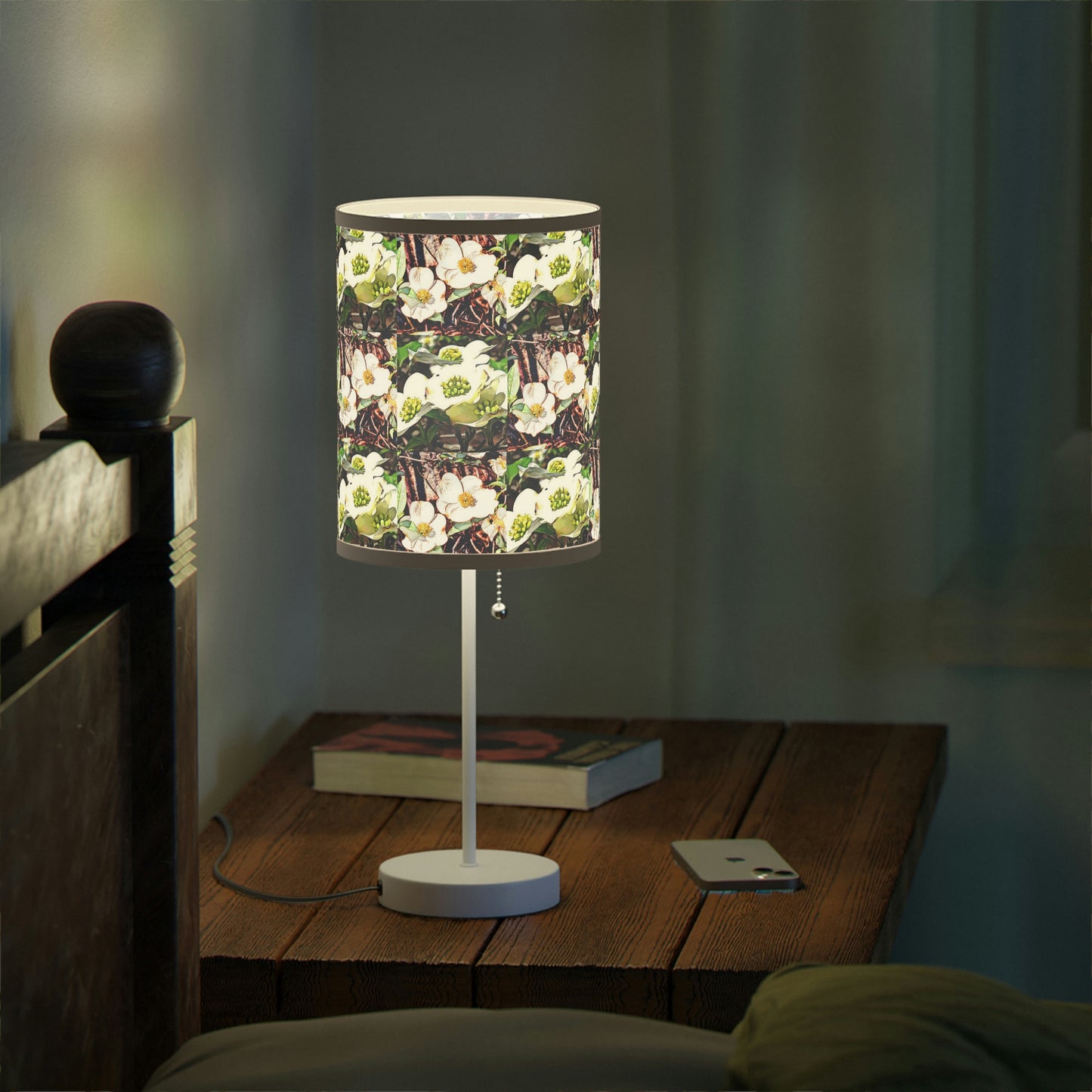 Dogwood Blossoms Lamp on a Stand