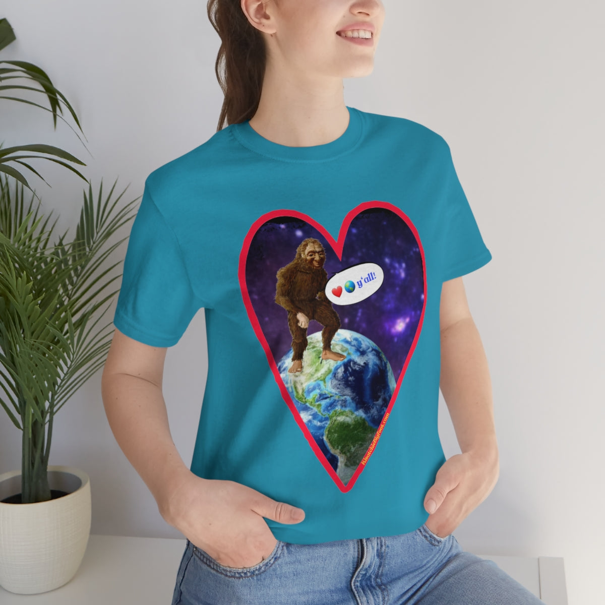 Love The Earth Y'all Bigfoot Jersey Tee