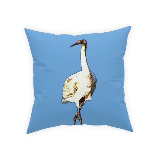 Whooping Crane Broadcloth Pillow