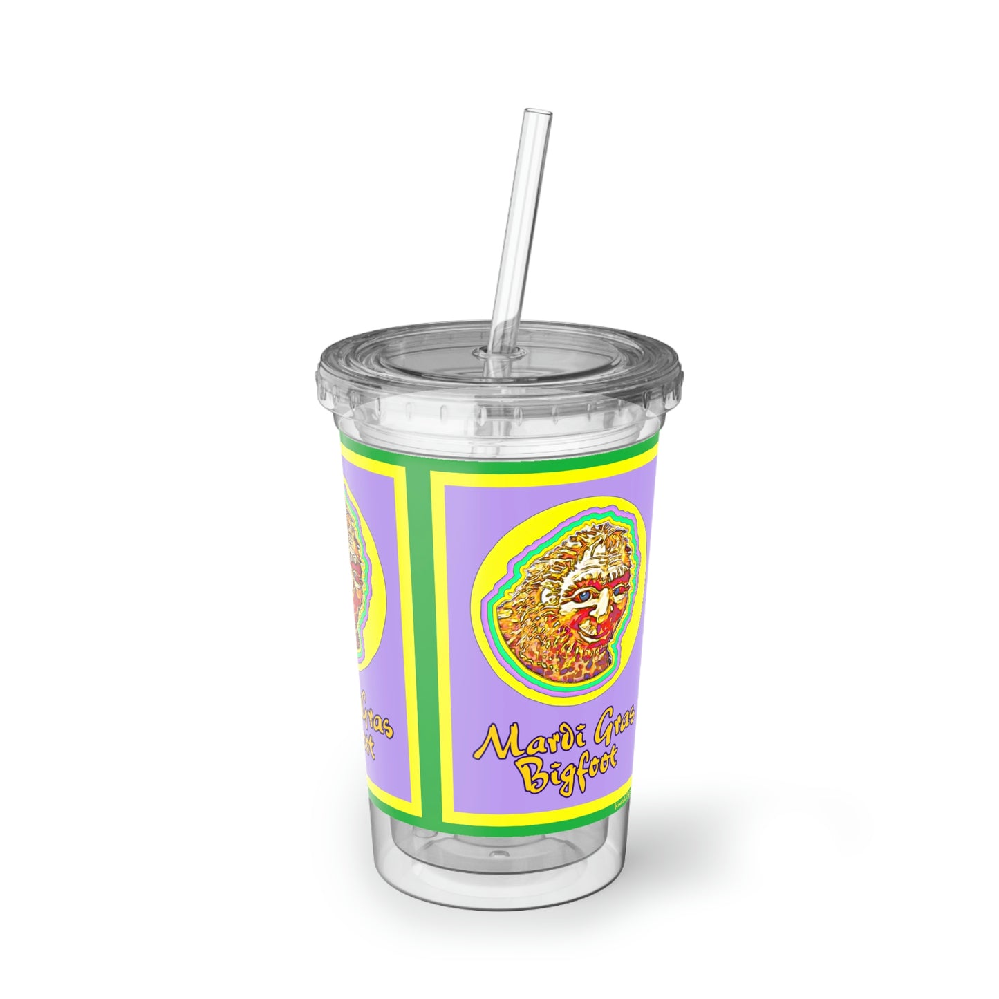 Mardi Gras Bigfoot Acrylic Cup