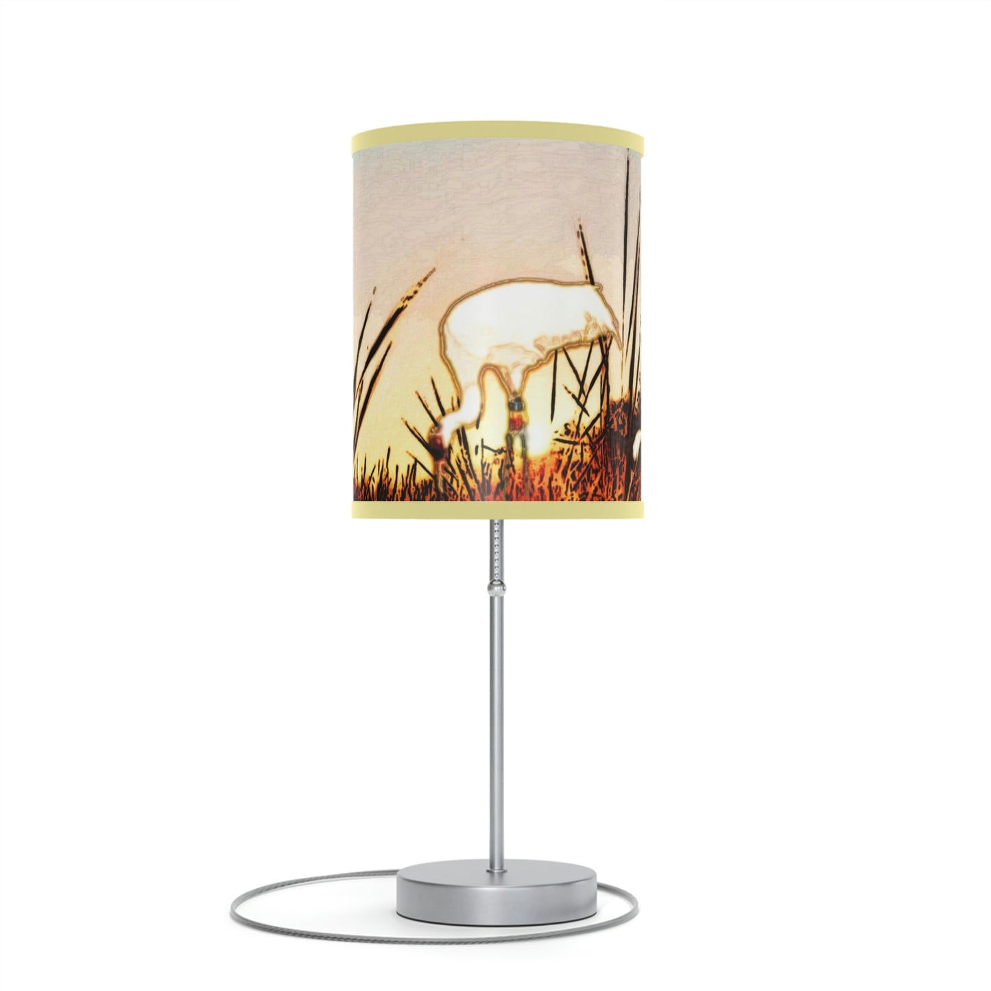 Whooping Cranes Lamp on a Stand