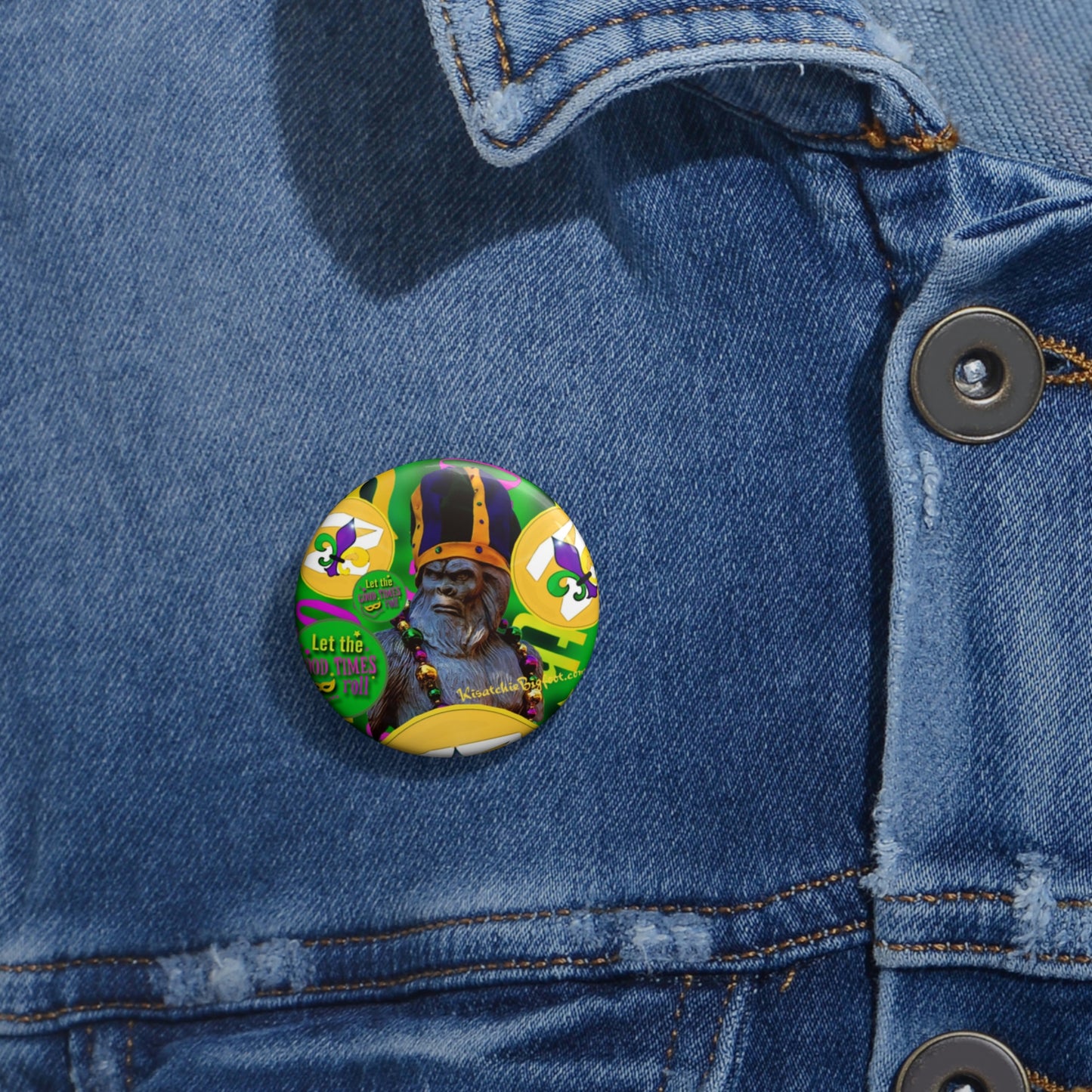 Bigfoot Mardi Gras Buttons