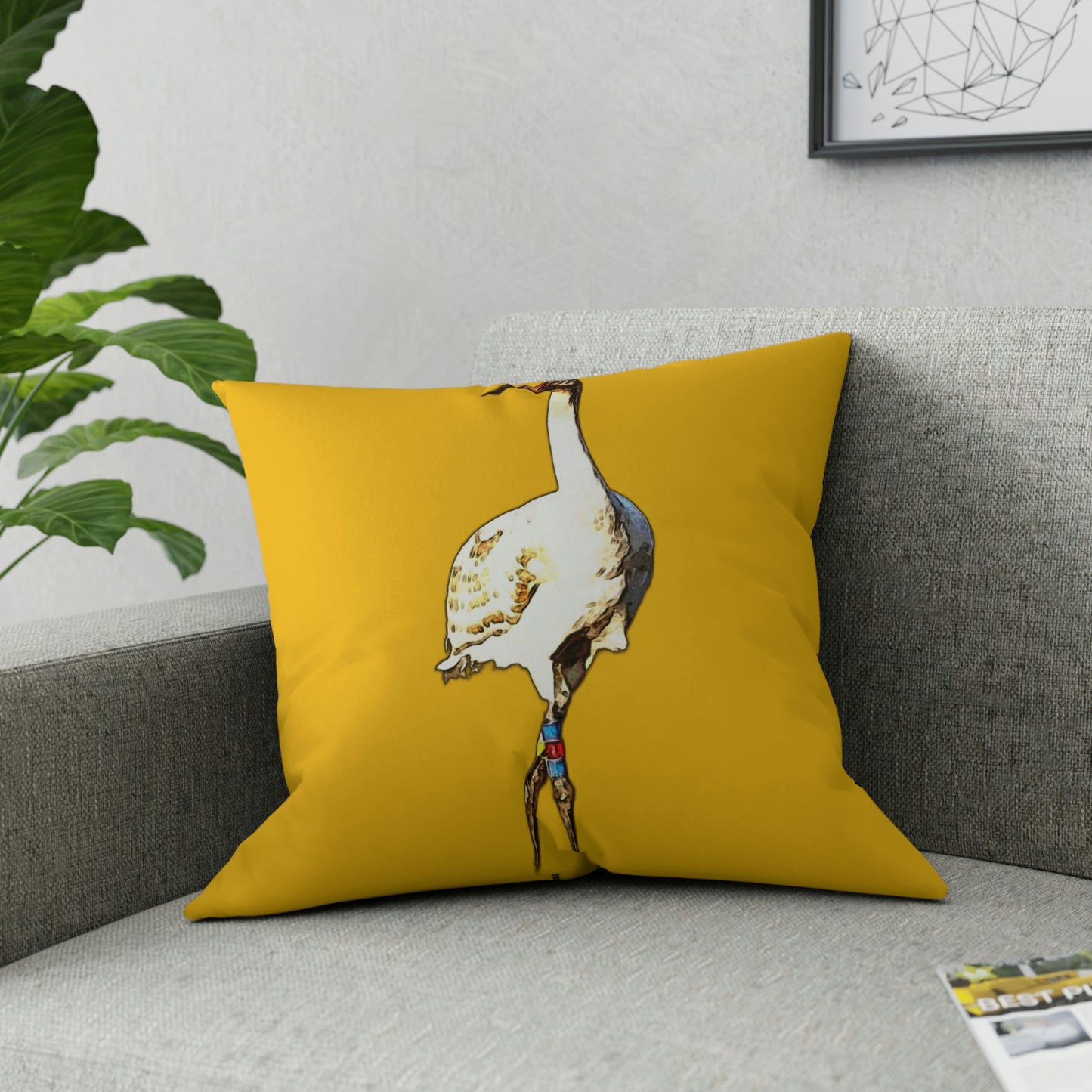 Whooping Crane Broadcloth Pillow