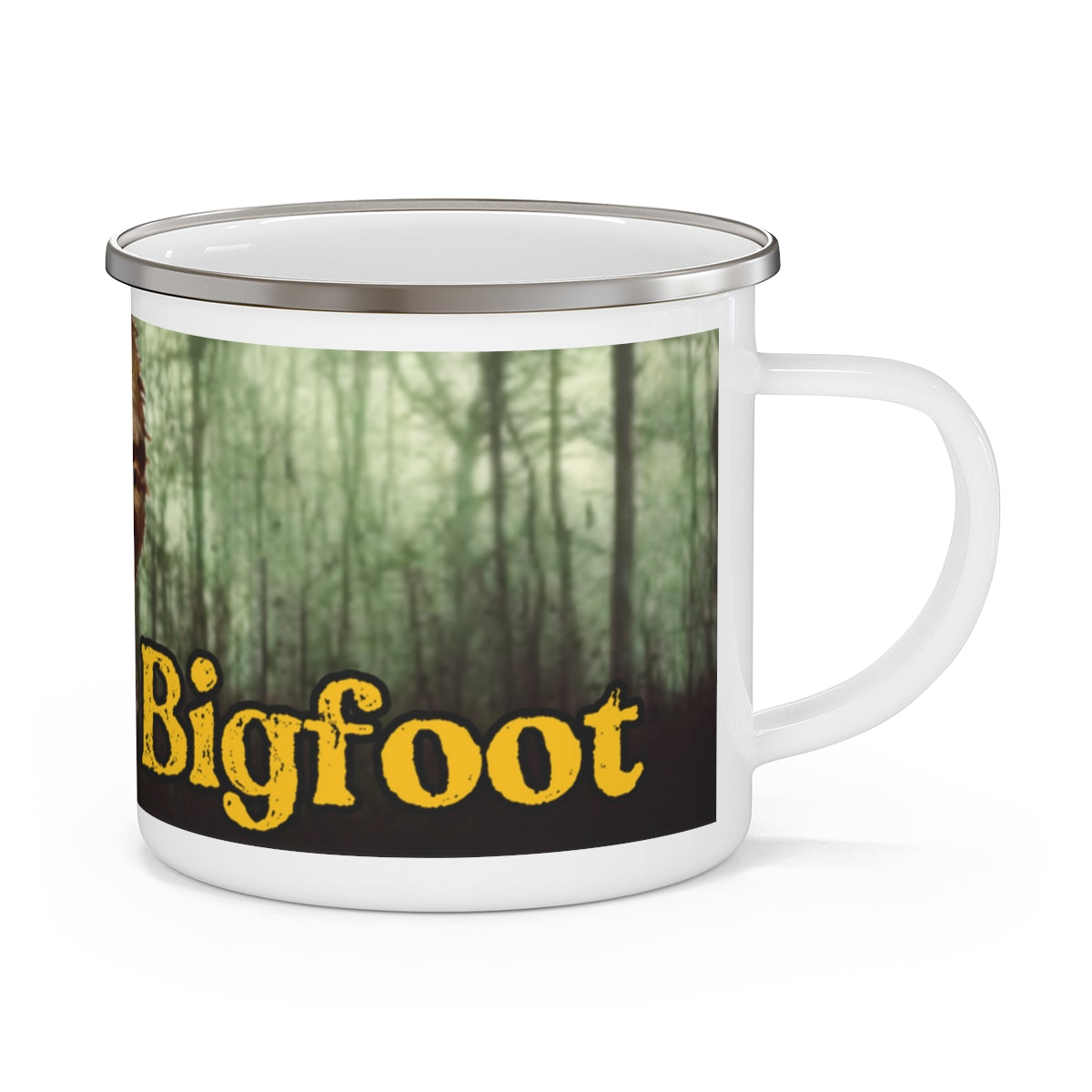 Enamel Kisatchie Bigfoot Camping Mug