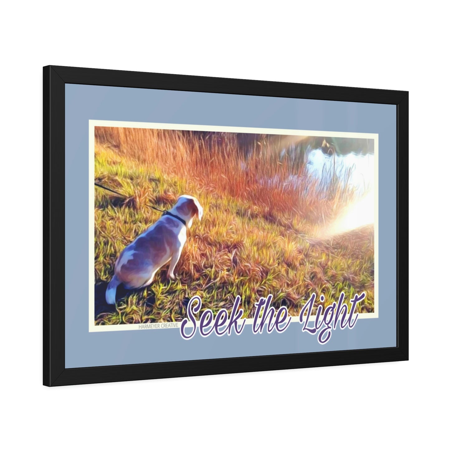 Framed Good Dog "Seek the Light" Print