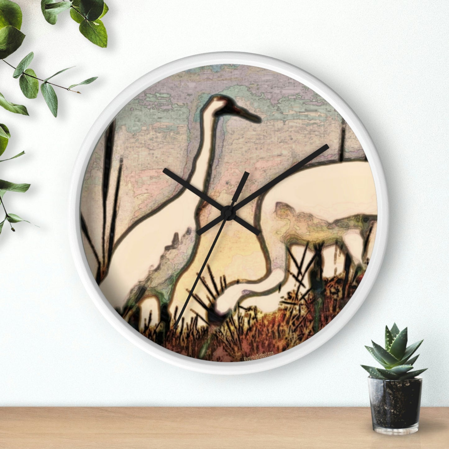 Louisiana's Whooping Cranes Wall Clocks