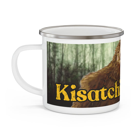 Enamel Kisatchie Bigfoot Camping Mug