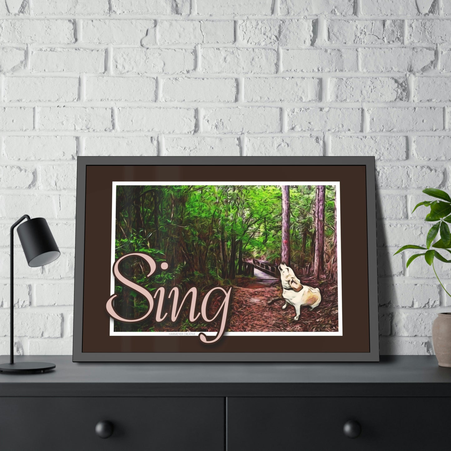 Framed Good Dog "Sing" Print