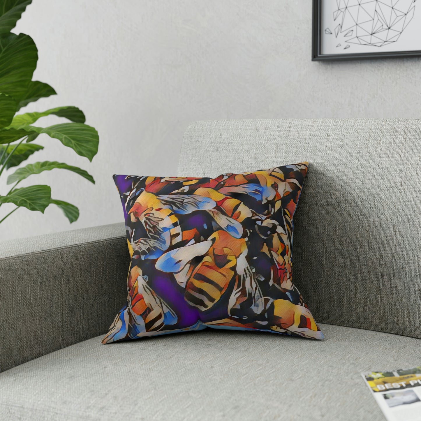 Bees Broadcloth Pillow