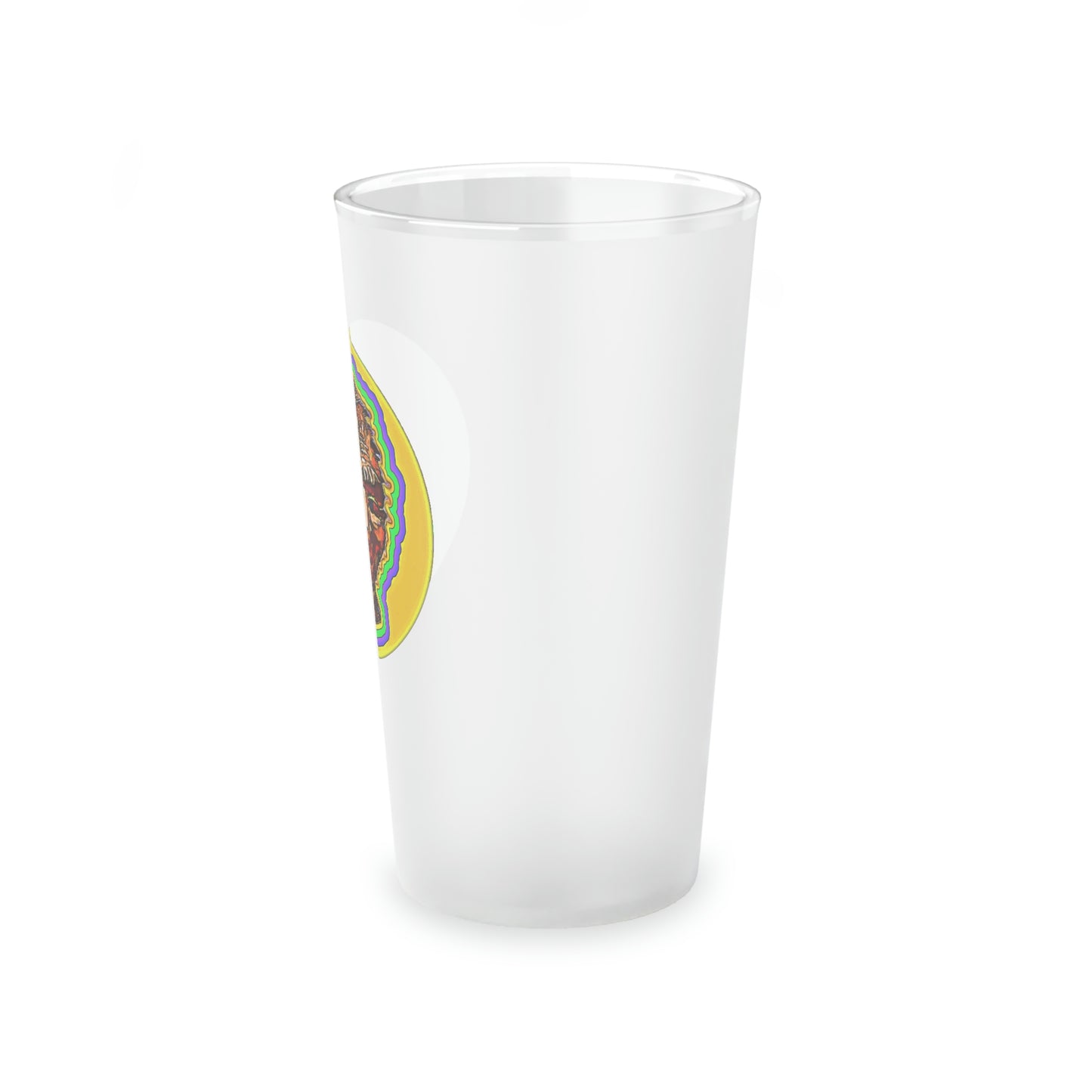 Bigfoot Mardi Gras Frosted Pint Glass, 16oz