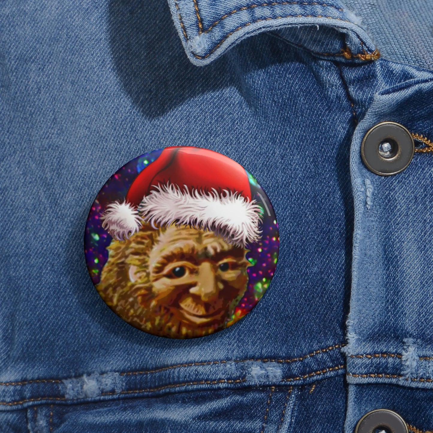 Santa Bigfoot Buttons