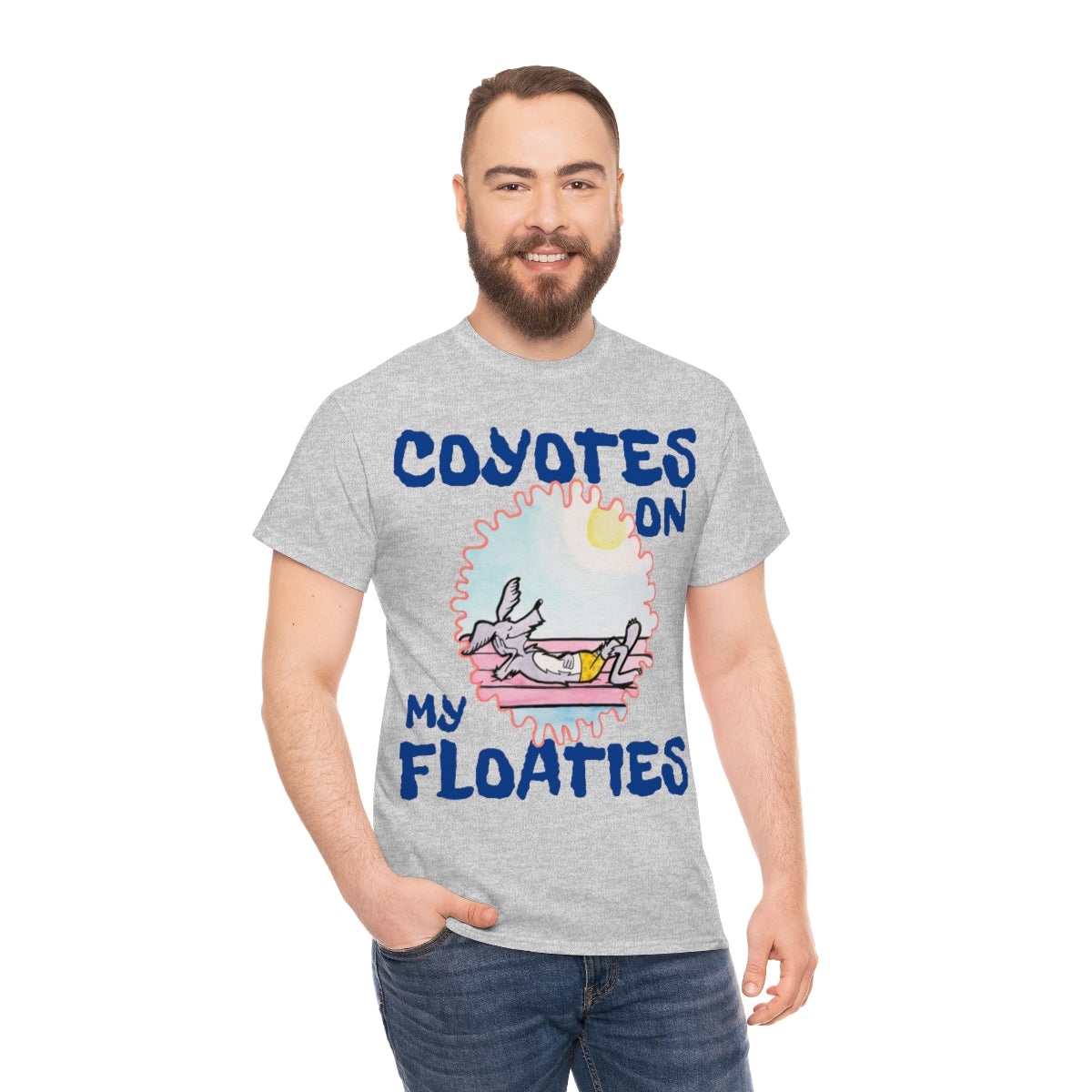 Unisex Coyotes on my Floaties Heavy Cotton Tee