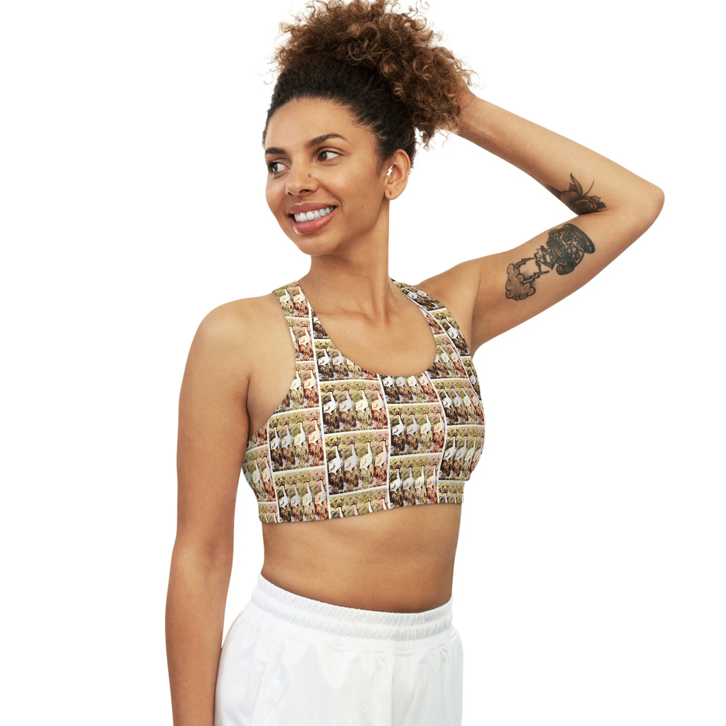 Whooping Cranes Seamless Sports Bra