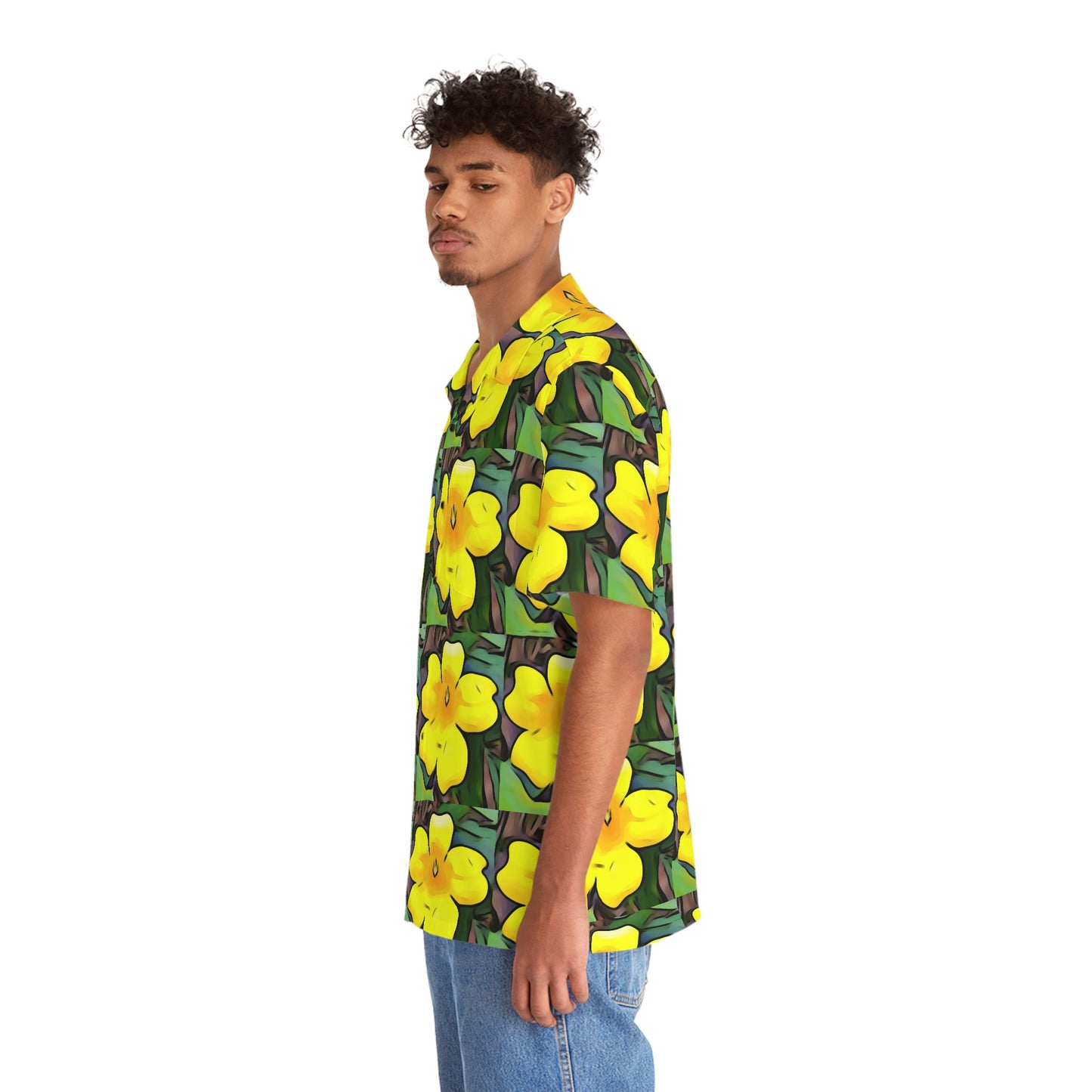 Men's Hawaiian Yellow Jessamine Shirt