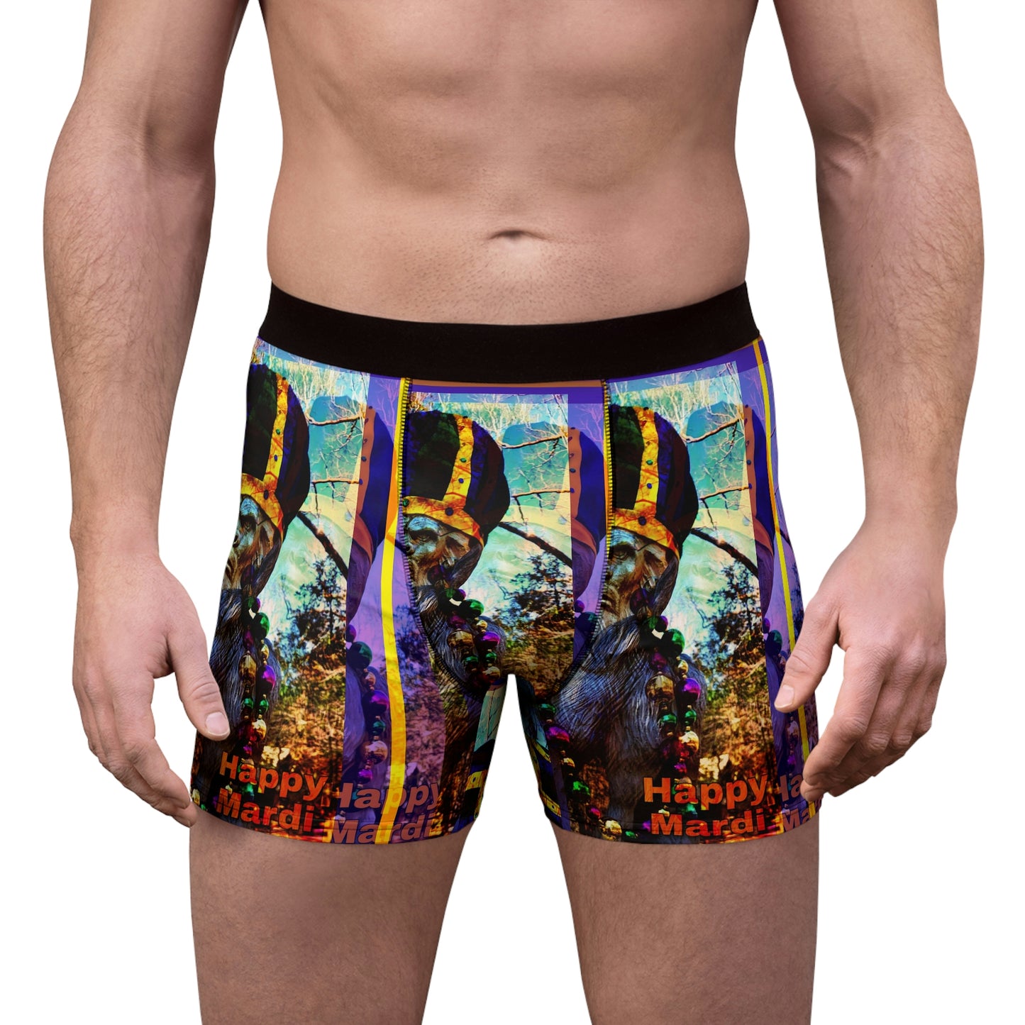 Bigfoot's Mardi Gras Men's Boxer Briefs