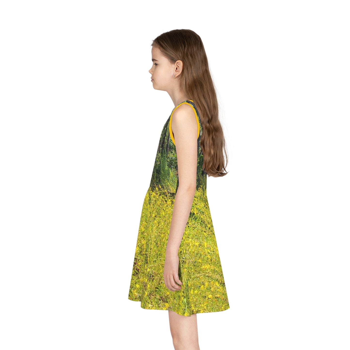 Blaze of Yellow Forest Flowers Girls' Sundress