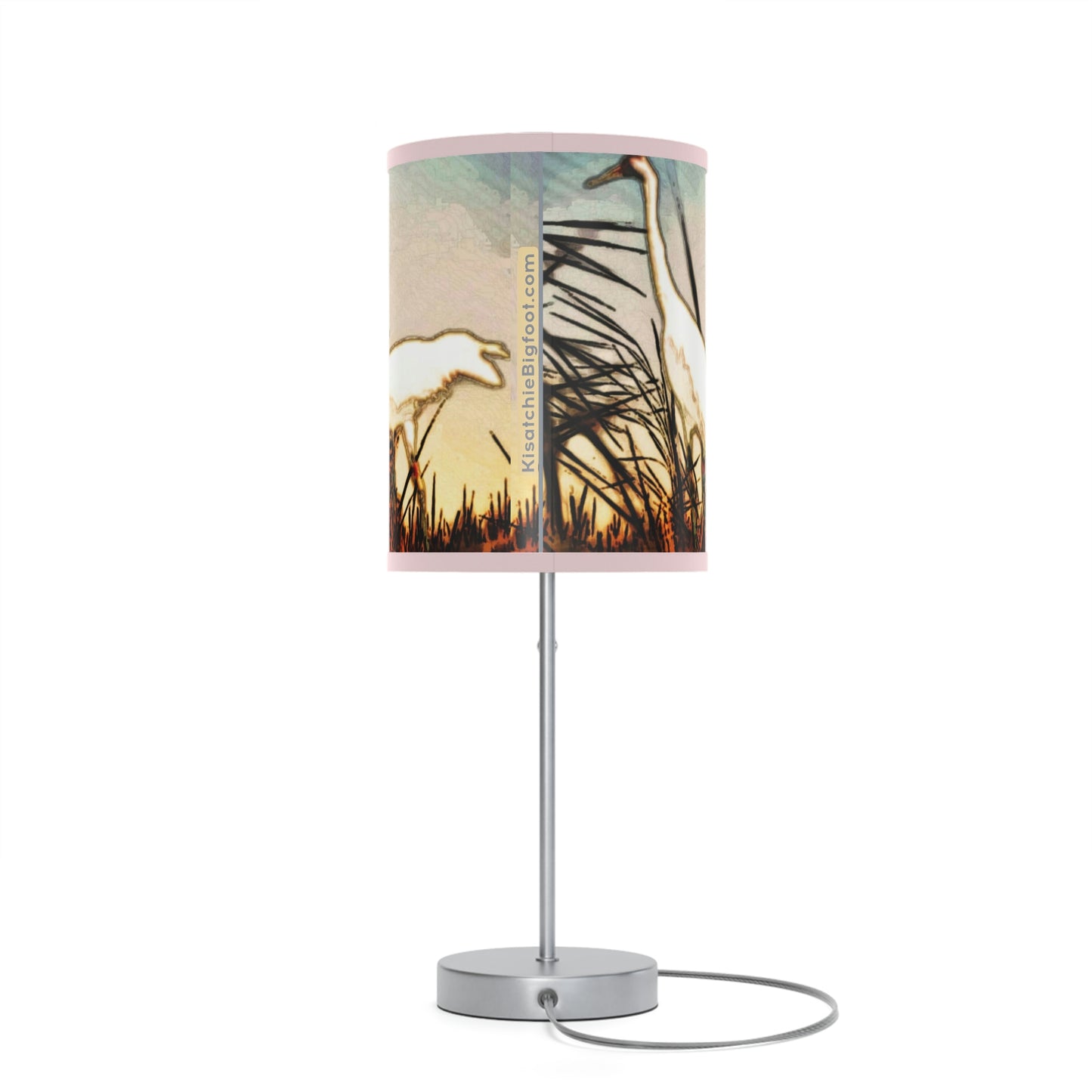 Whooping Cranes Lamp on a Stand