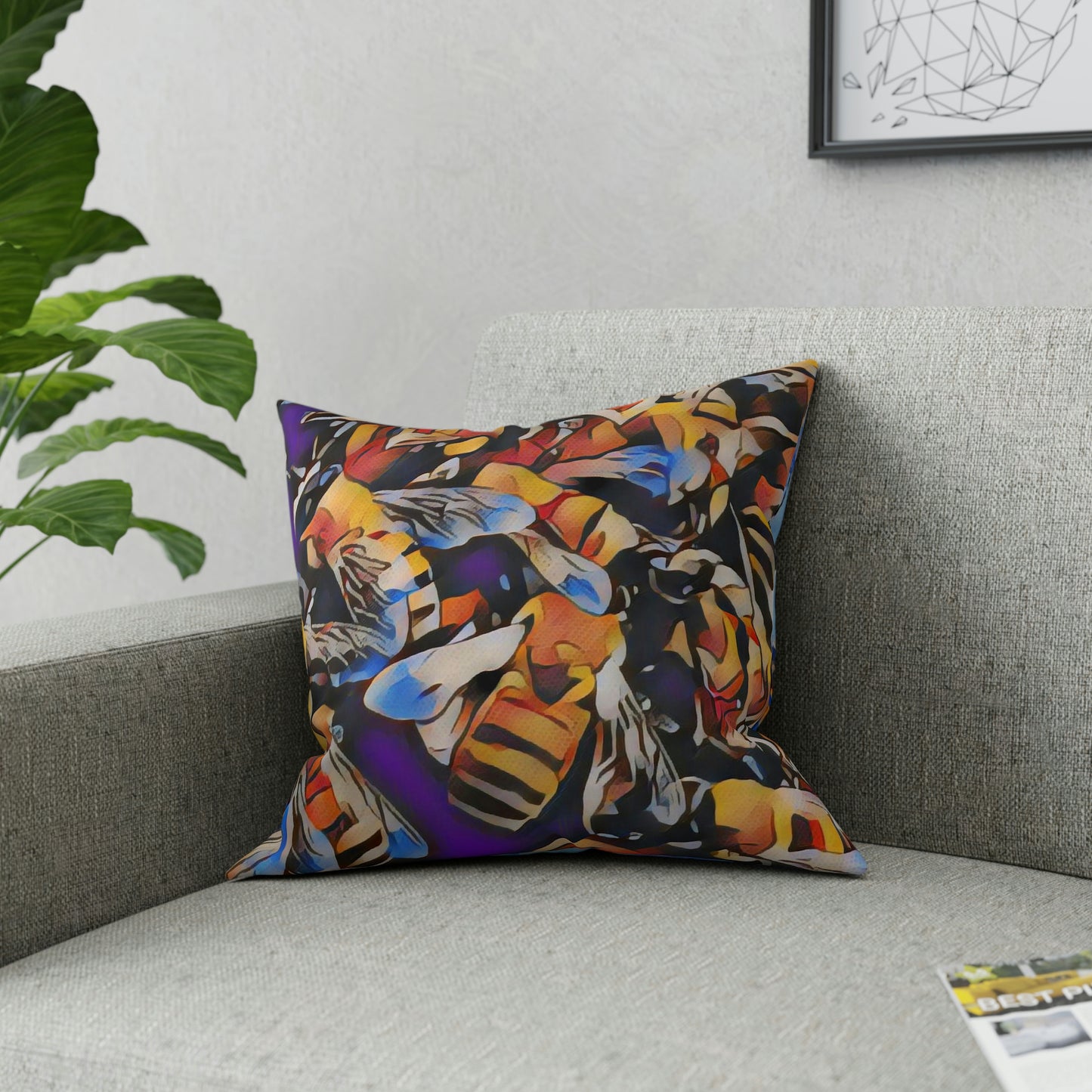 Bees Broadcloth Pillow