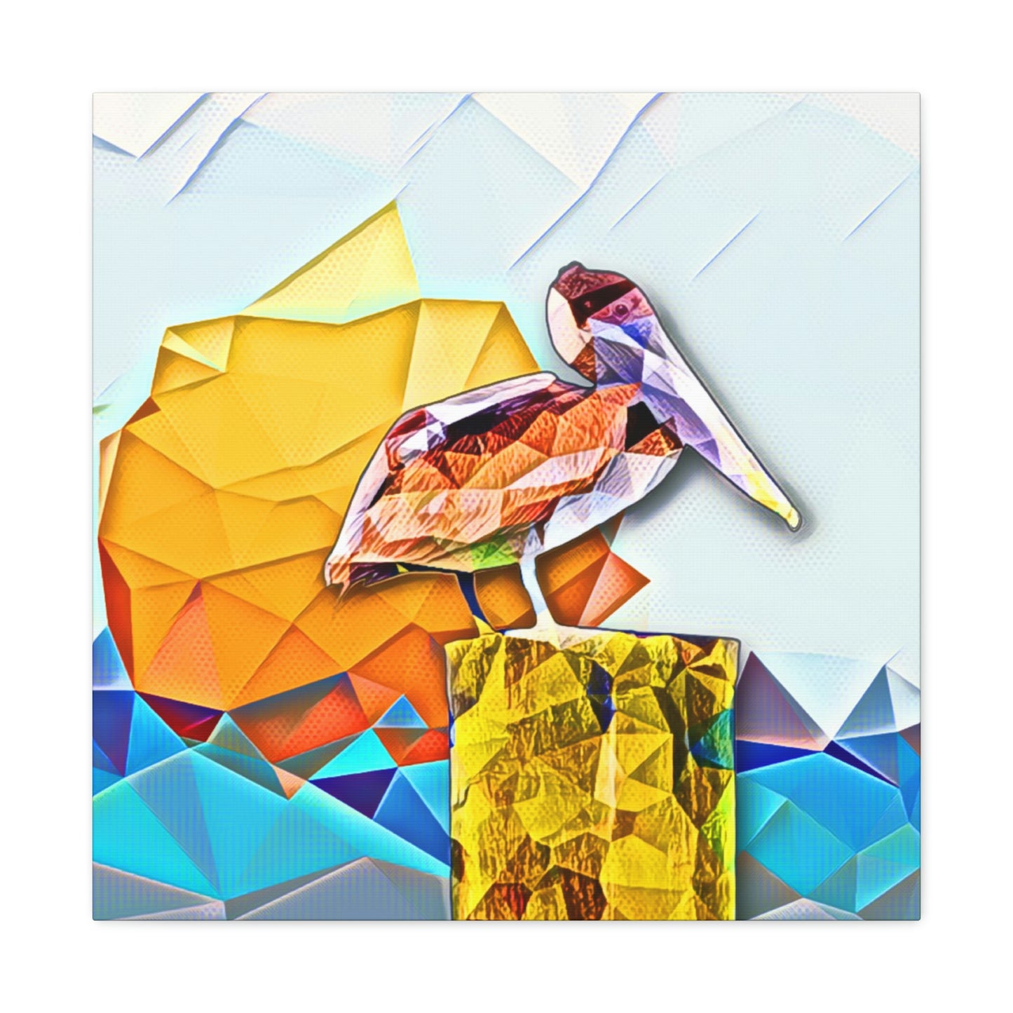 Polygonal Pelican Canvas Gallery Wraps