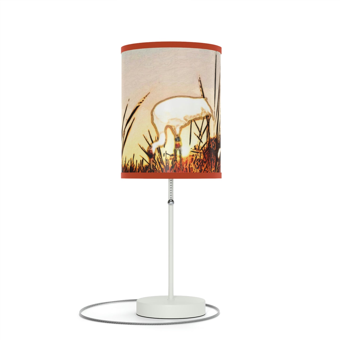 Whooping Cranes Lamp on a Stand