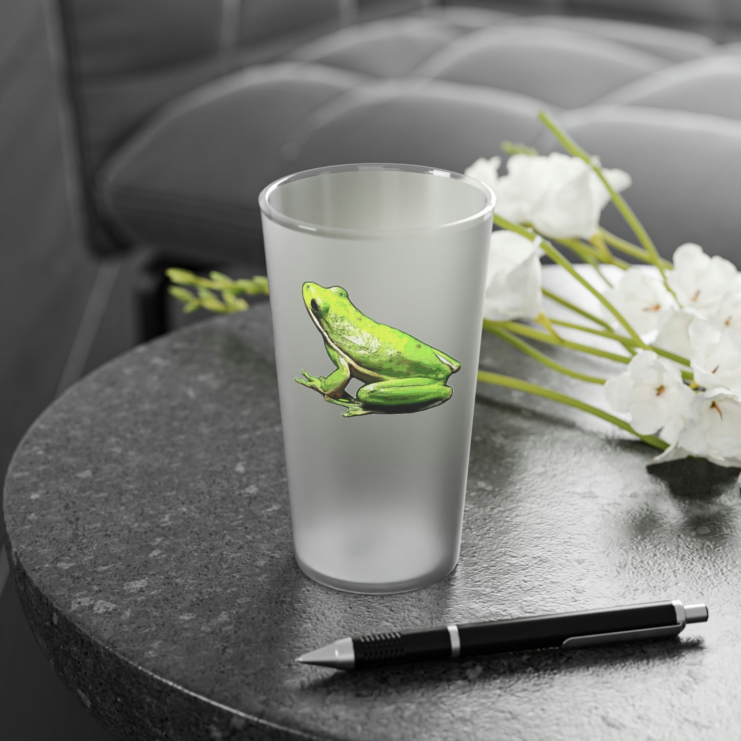 Tree Frog Frosted Pint Glass, 16oz