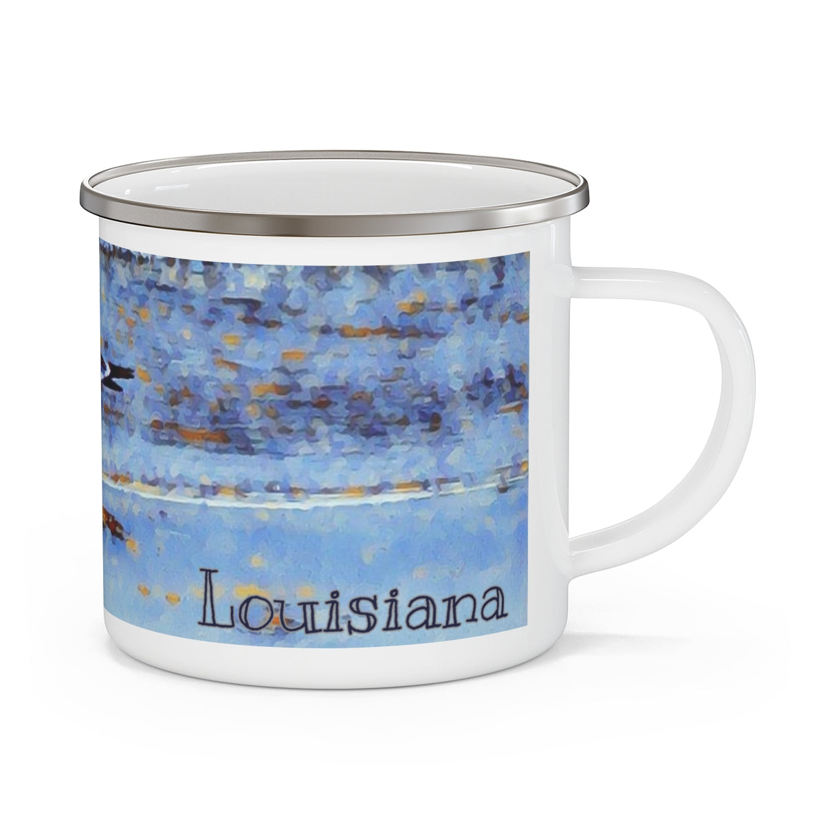 Enamel Louisiana Camping Mug