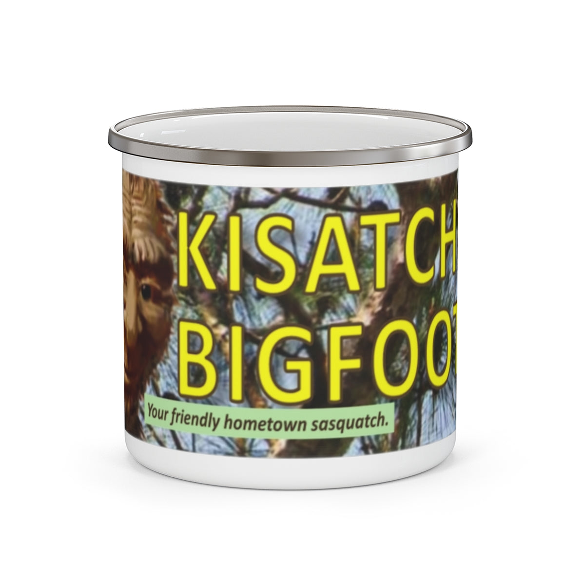 Enamel Kisatchie Bigfoot Camping Mug