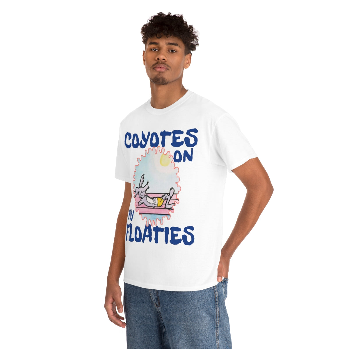 Unisex Coyotes on my Floaties Heavy Cotton Tee