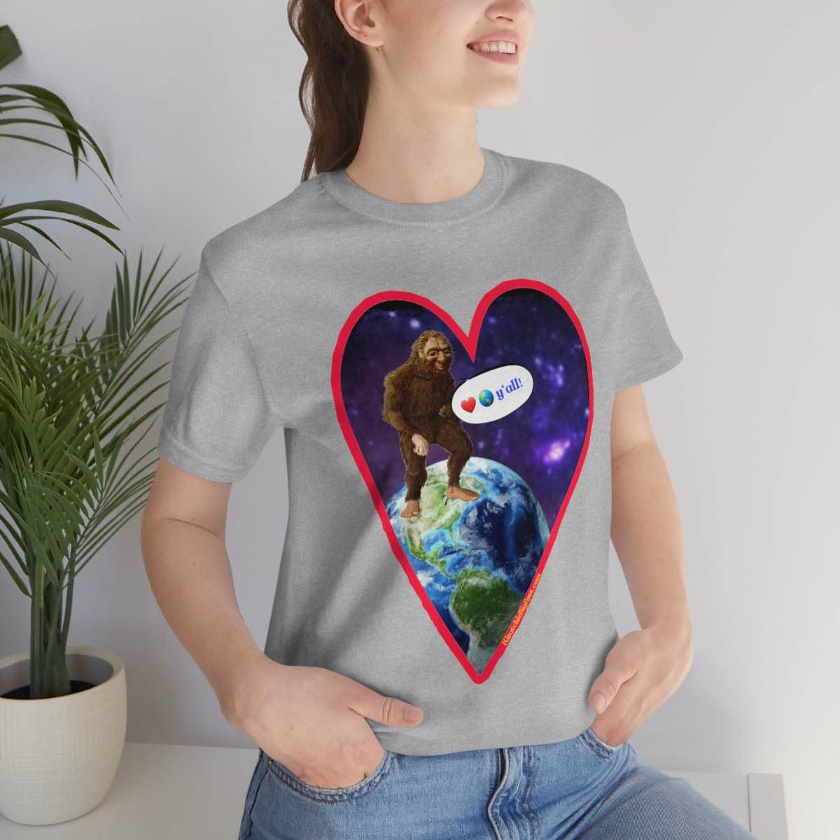 Love The Earth Y'all Bigfoot Jersey Tee