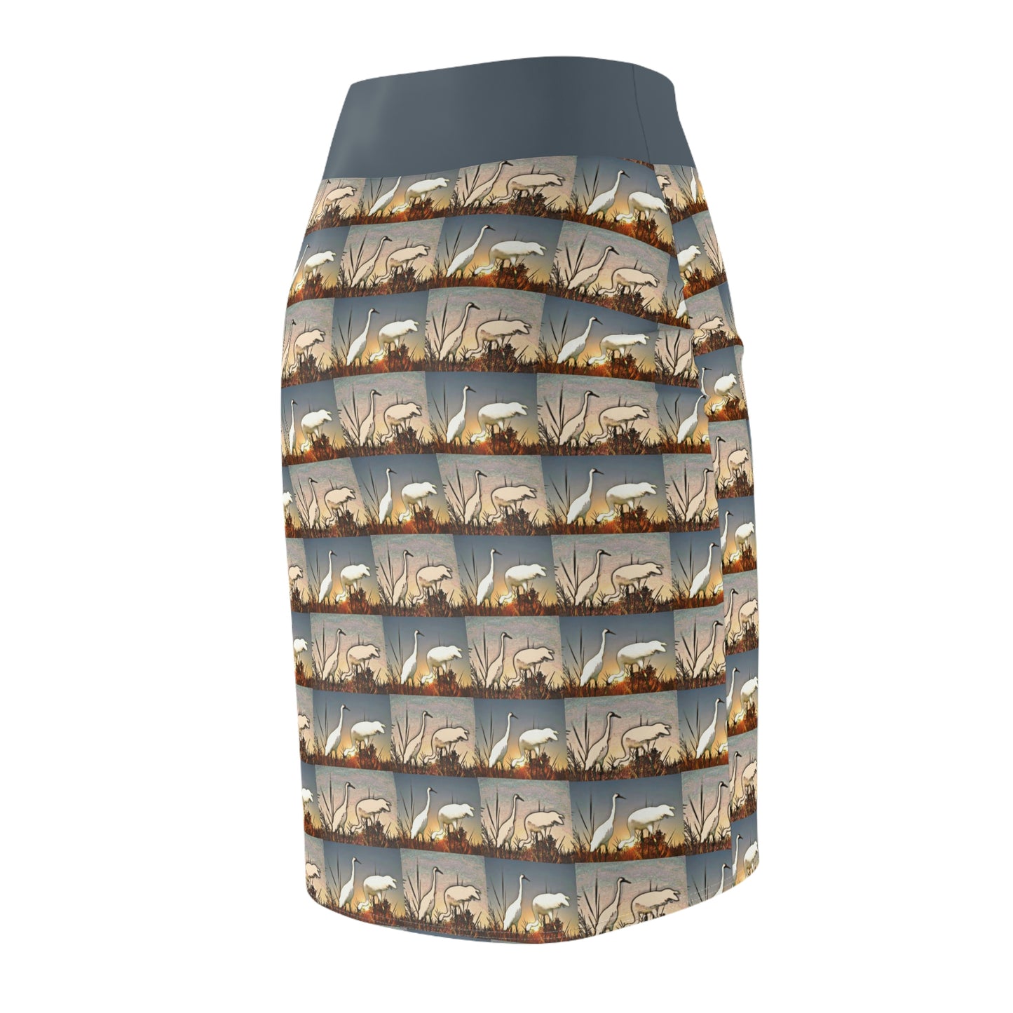 Whooping Cranes Pencil Skirt