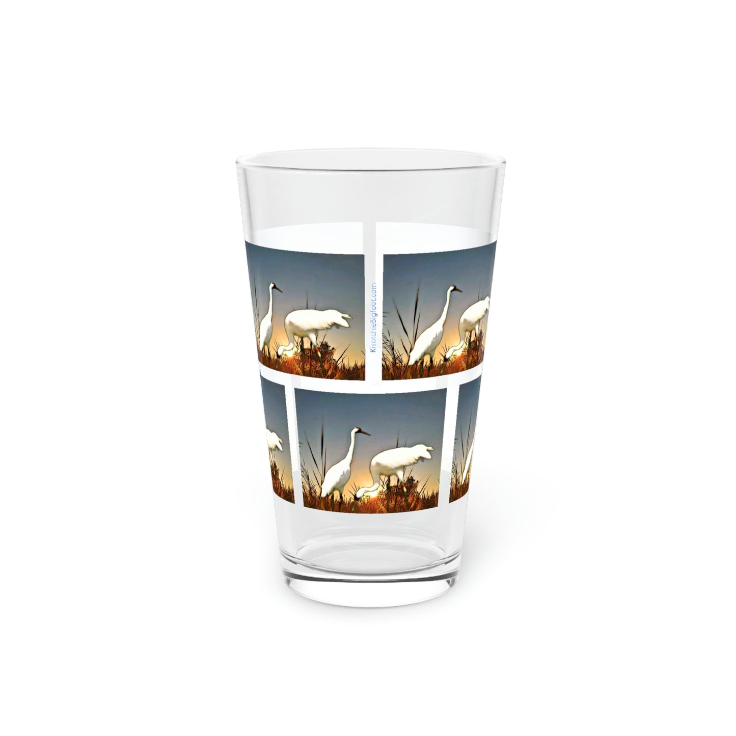 La. Whooping Cranes Clear Pint Glass