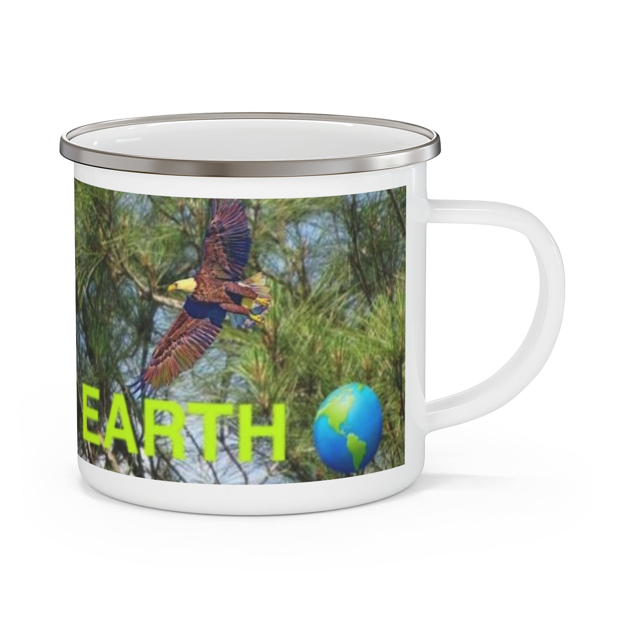 Enamel Love the Earth Camping Mug