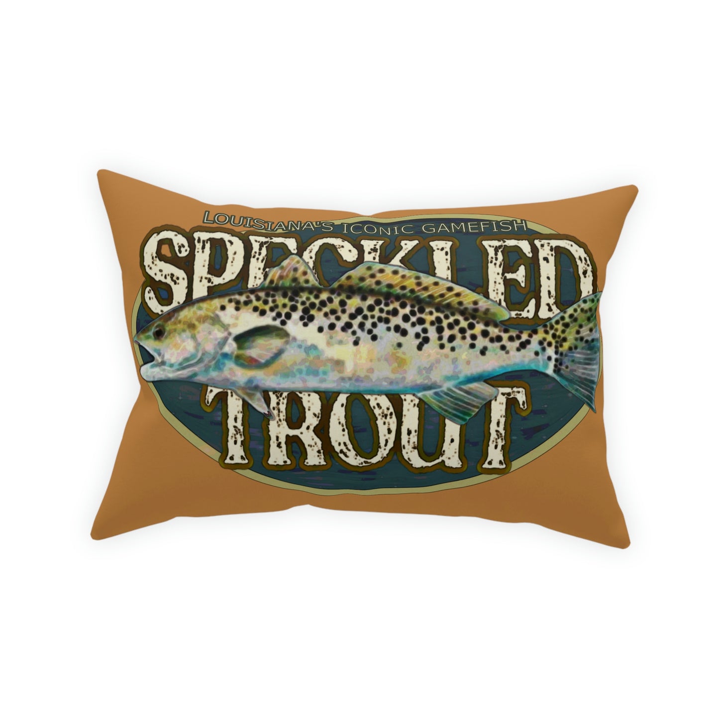 Louisiana's Speckled Trout Broadcloth Pillow