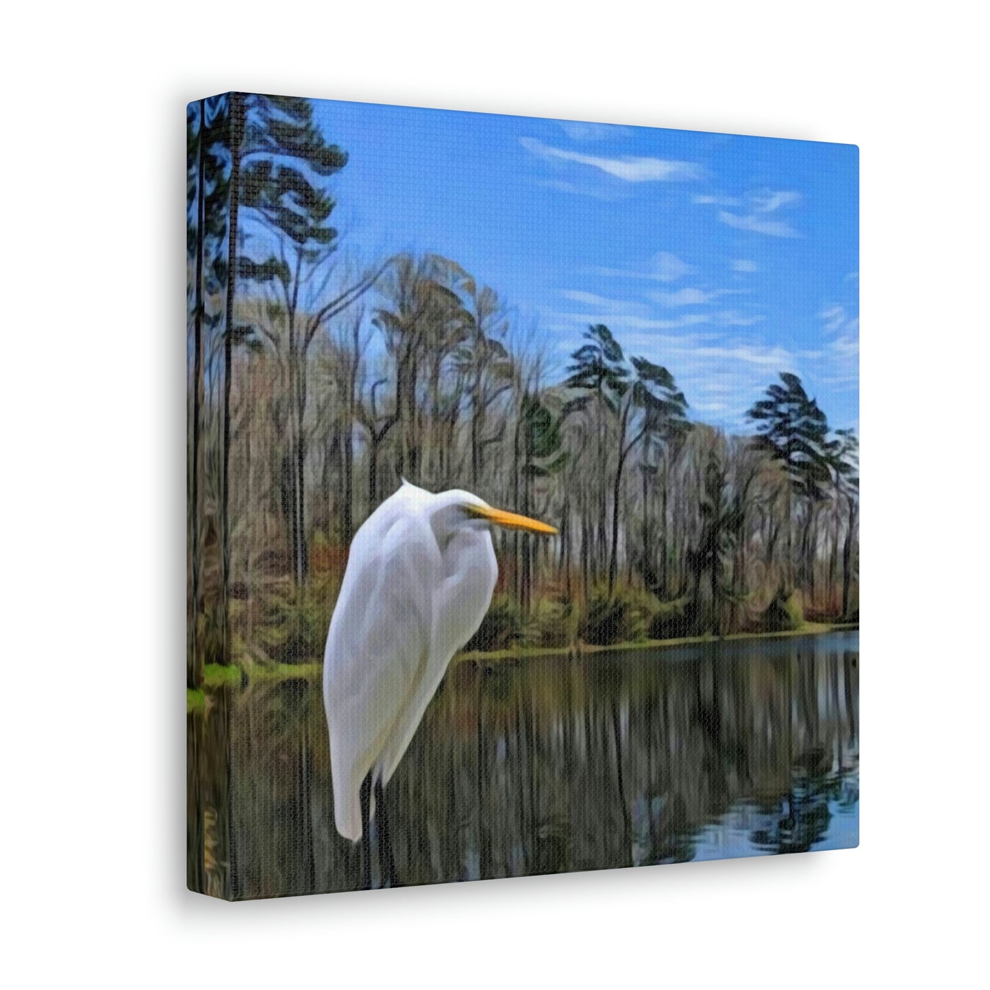 Egret at Valentine Lake Canvas Gallery Wraps