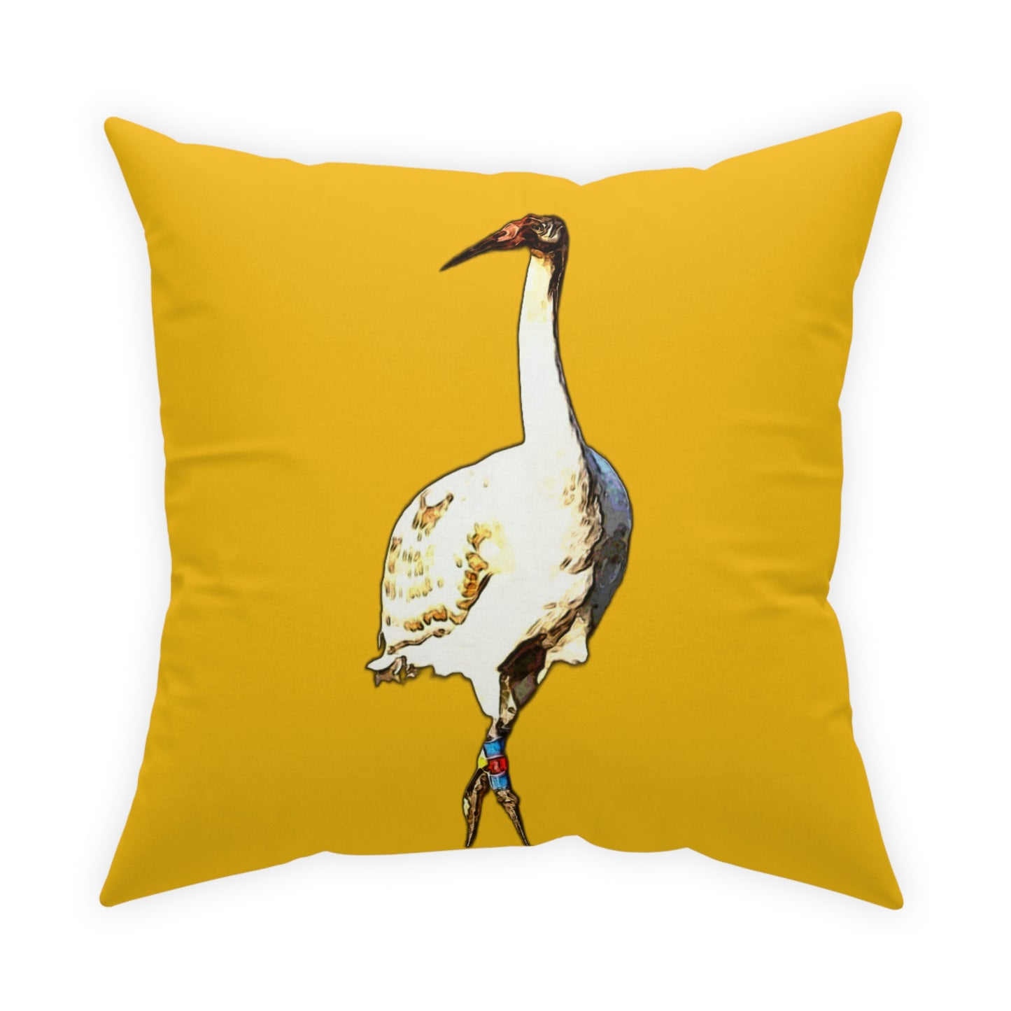 Whooping Crane Broadcloth Pillow