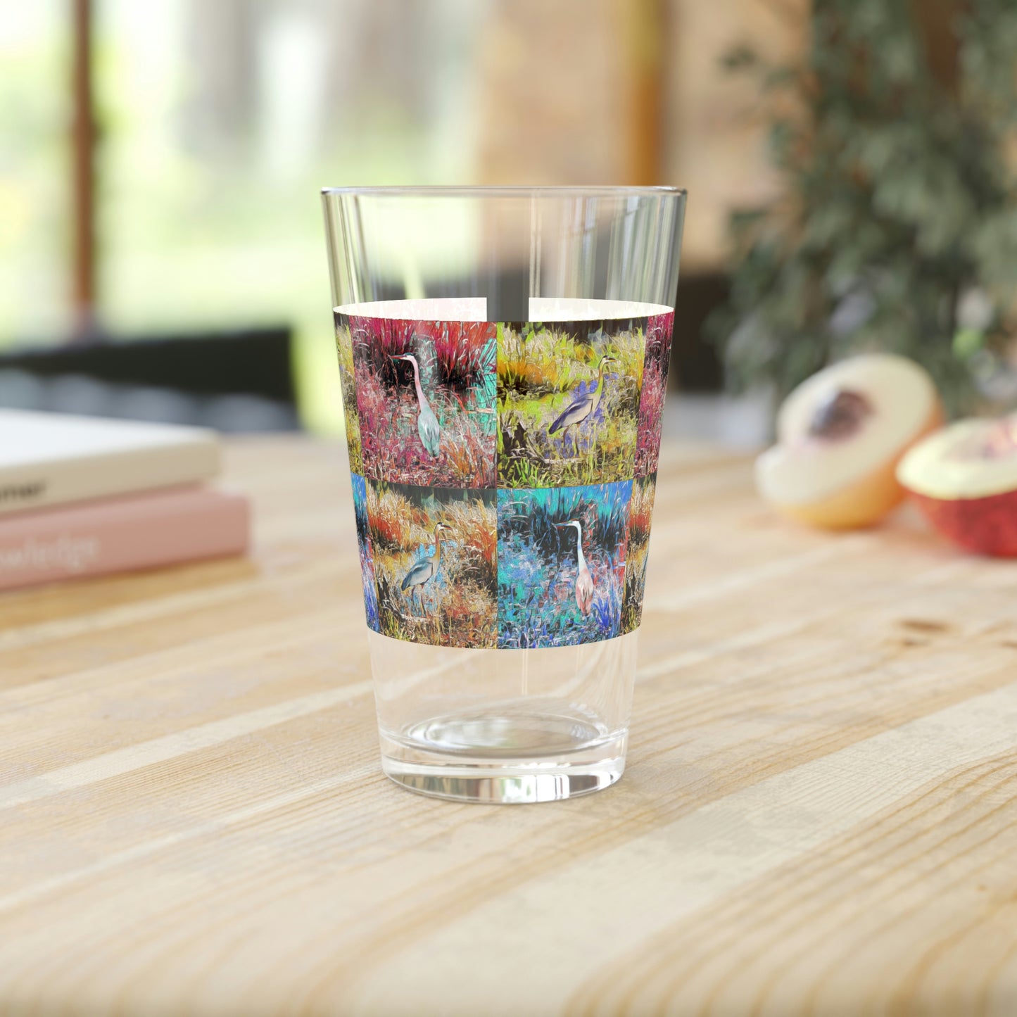 Great Blue Heron Clear Pint Glass