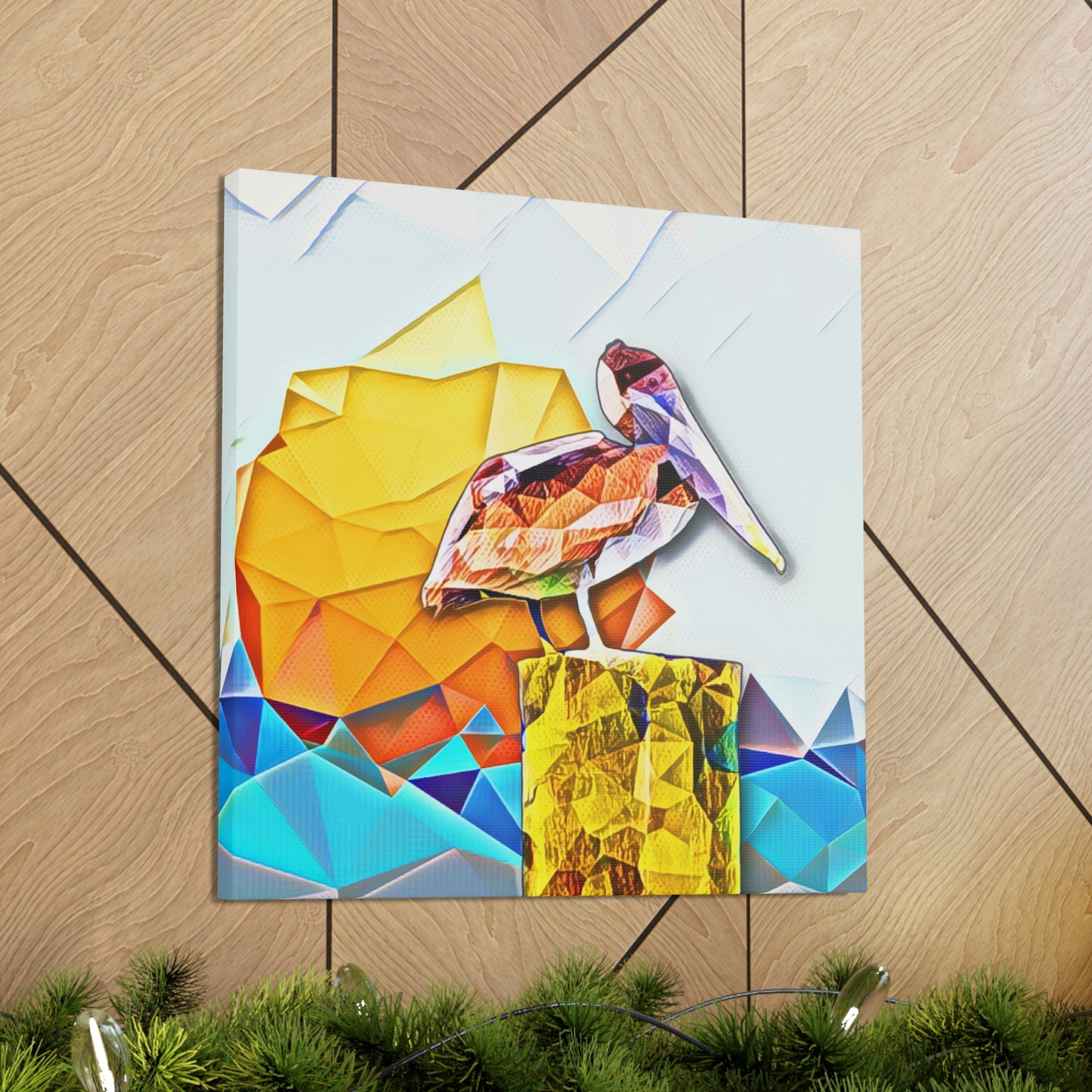 Polygonal Pelican Canvas Gallery Wraps