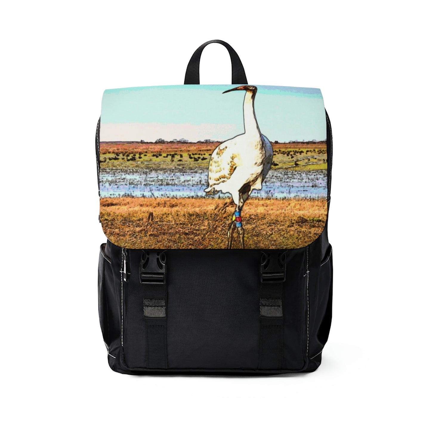 Unisex Whooping Crane Shoulder Backpack