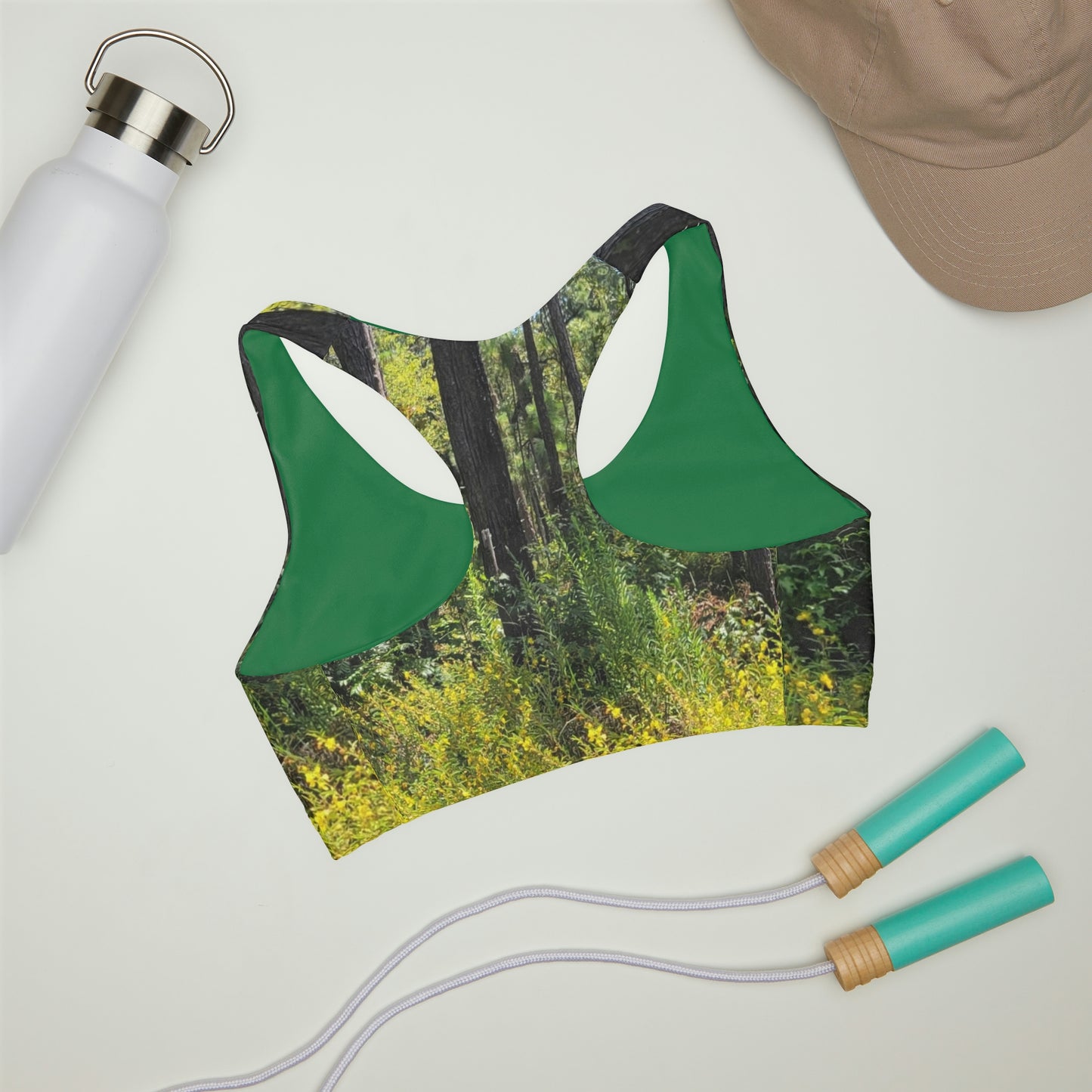 Girls Forest Flowers Seamless Sports Bra