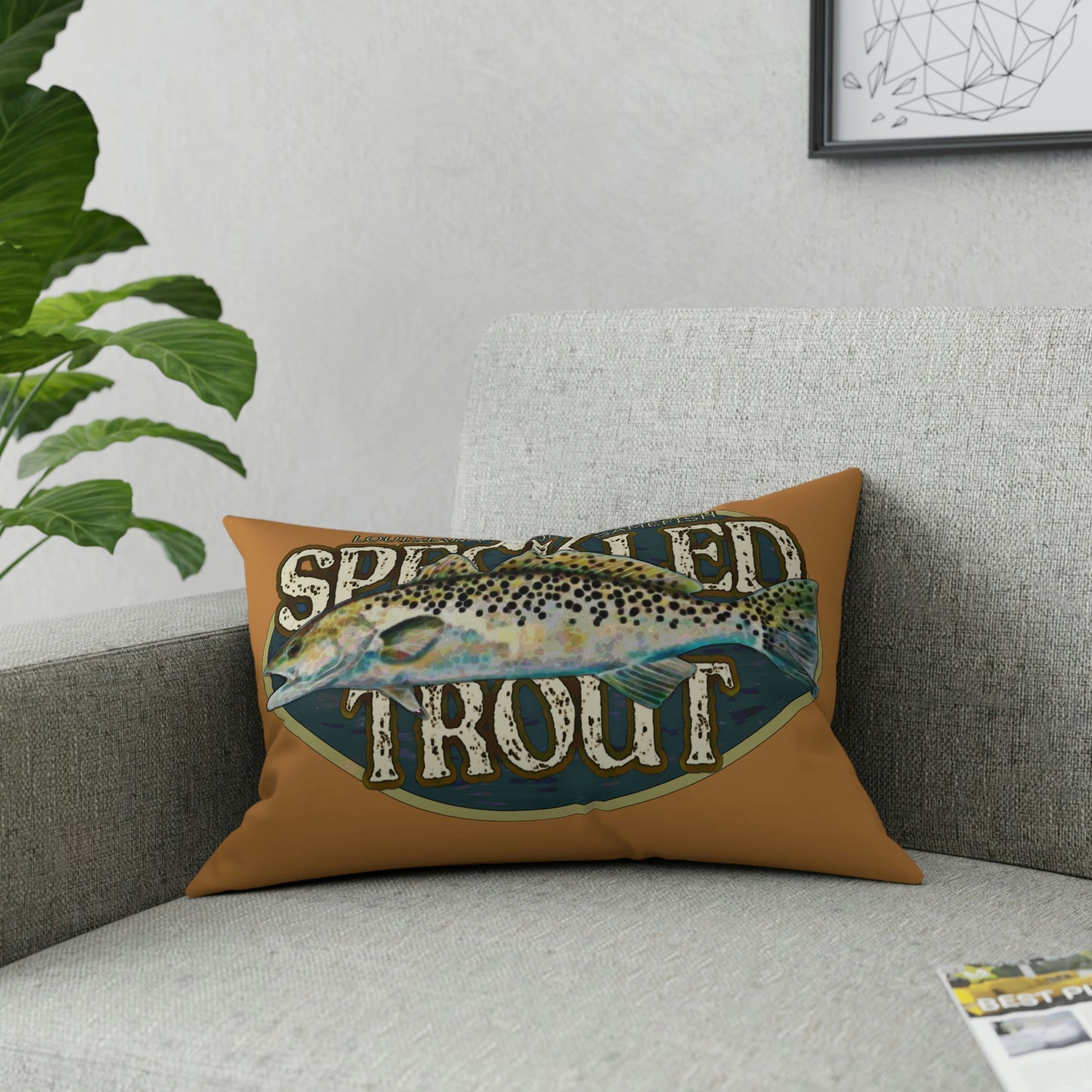 Louisiana's Speckled Trout Broadcloth Pillow