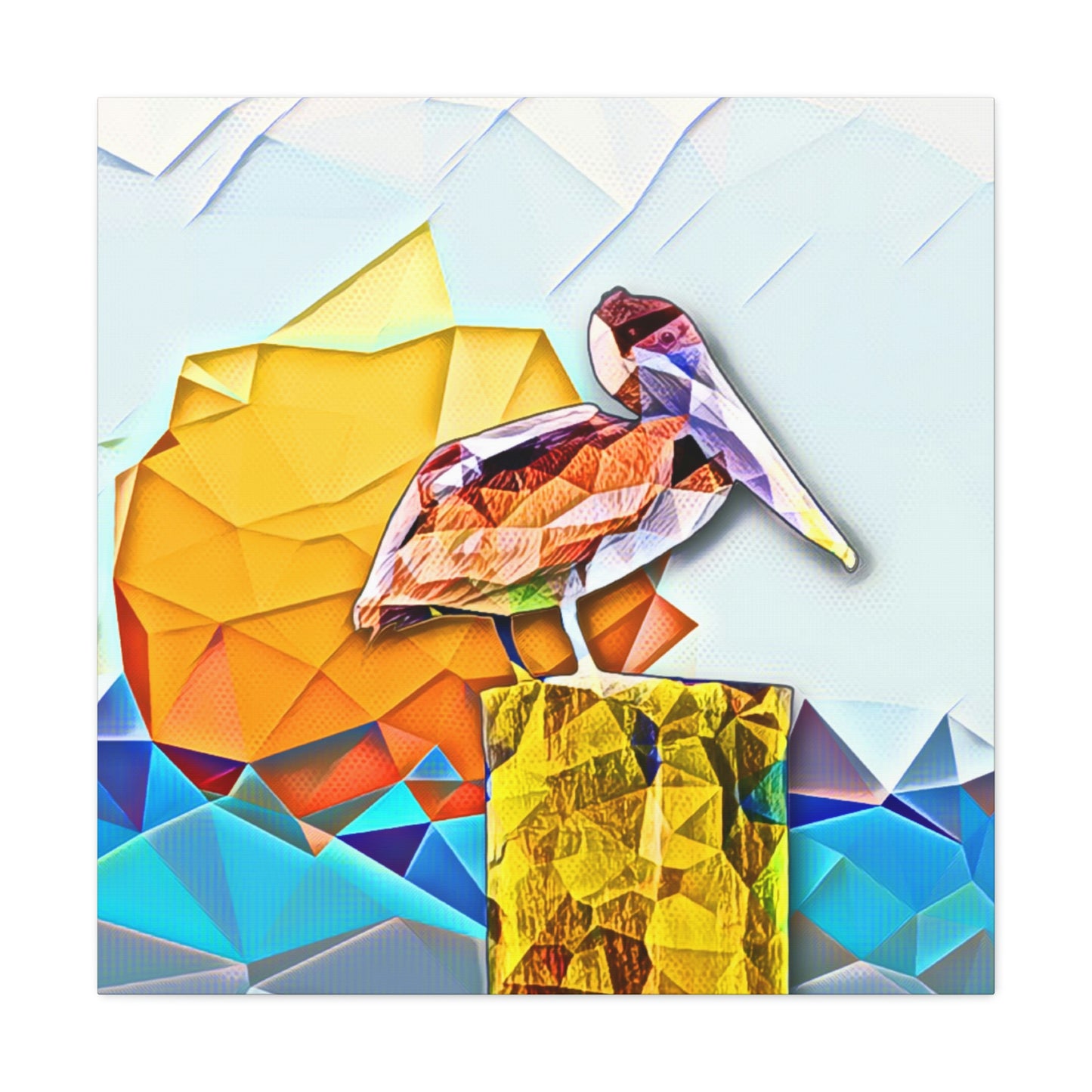 Polygonal Pelican Canvas Gallery Wraps