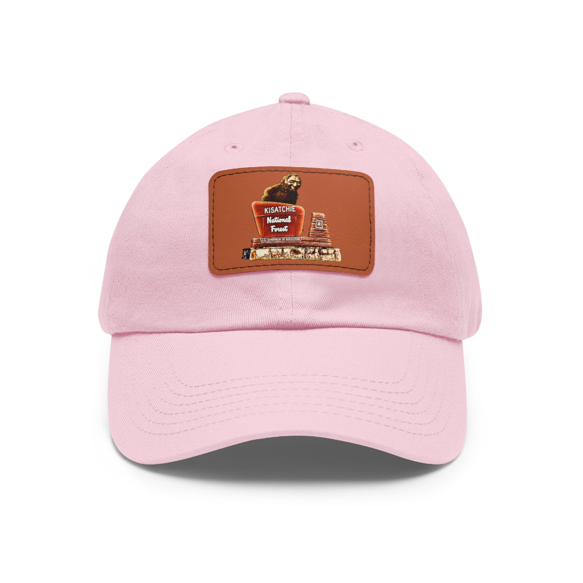 Dad Cap with Leather Kisatchie Bigfoot Patch