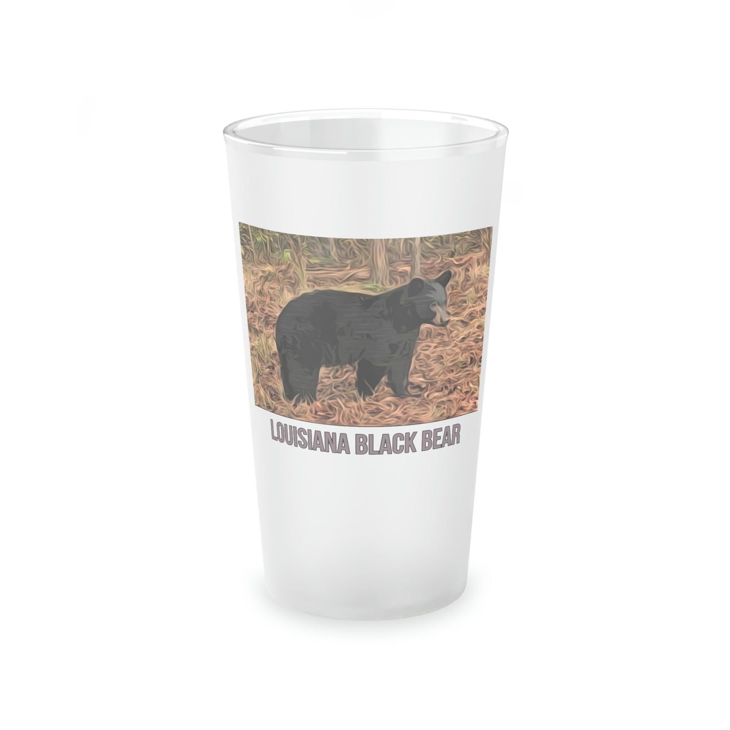 Louisiana Black Bear Frosted Pint Glass, 16oz