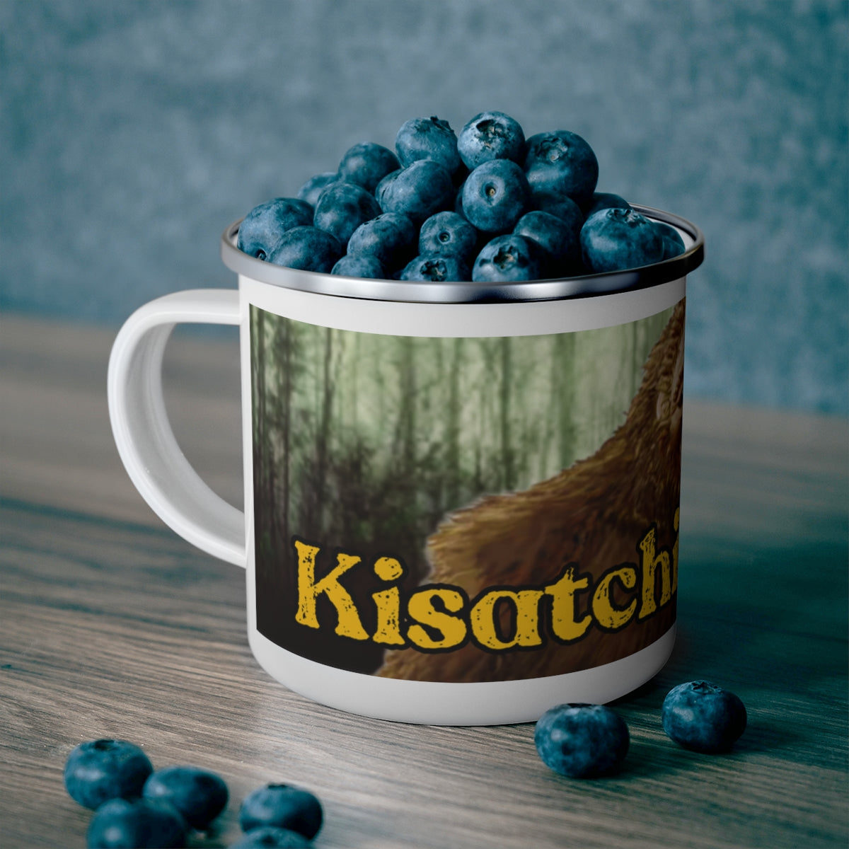 Enamel Kisatchie Bigfoot Camping Mug