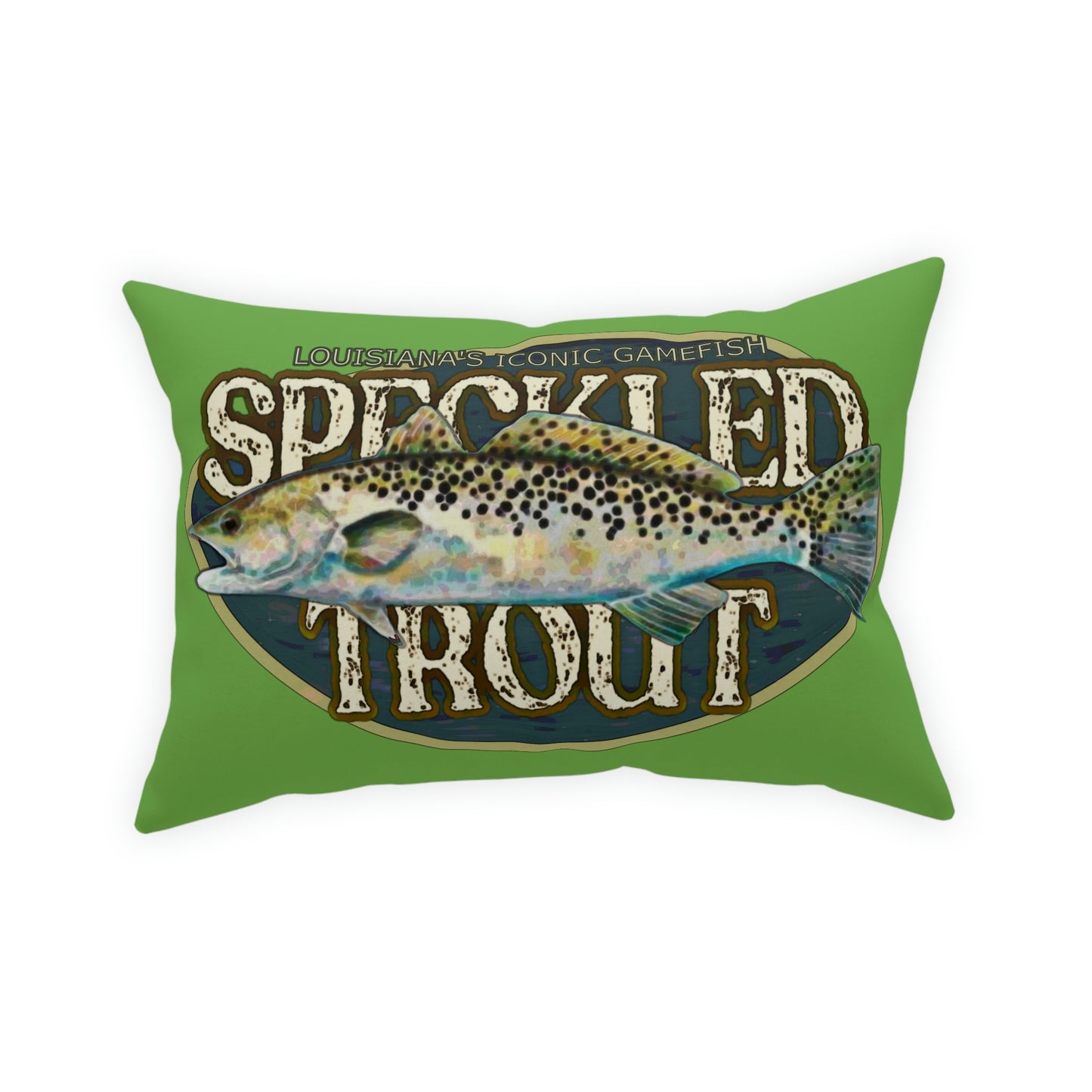 Louisiana's Speckled Trout Broadcloth Pillow