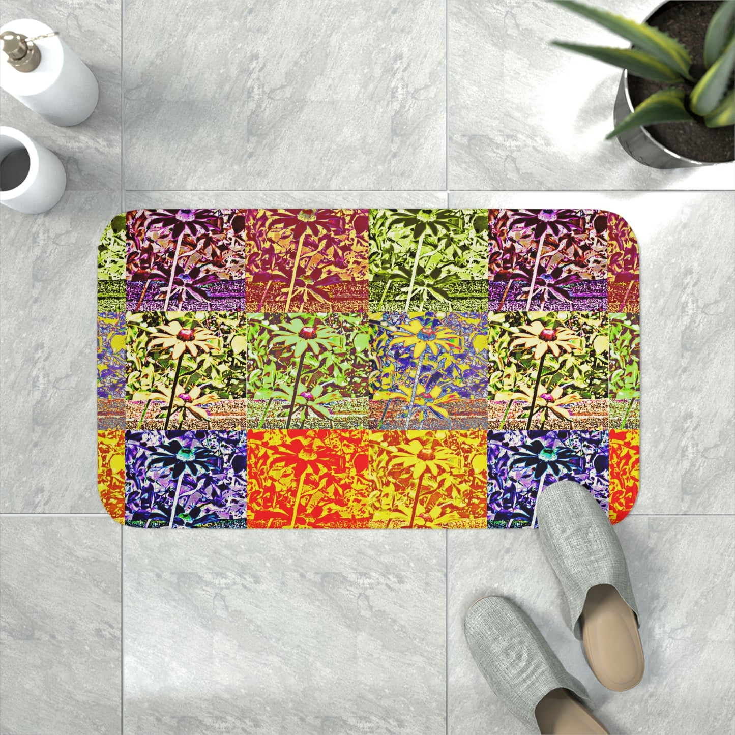 Kisatchie Daisies Memory Foam Bath Mat