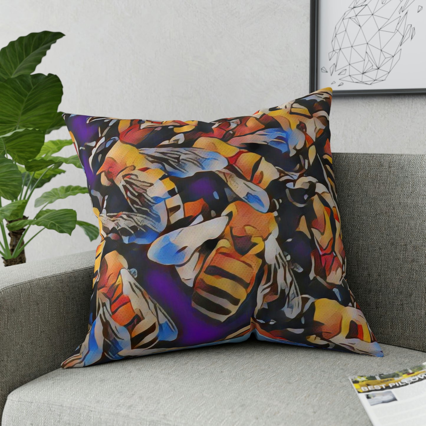 Bees Broadcloth Pillow