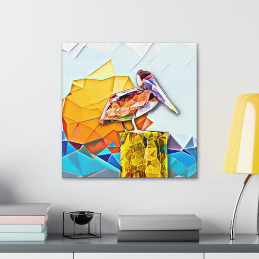 Polygonal Pelican Canvas Gallery Wraps