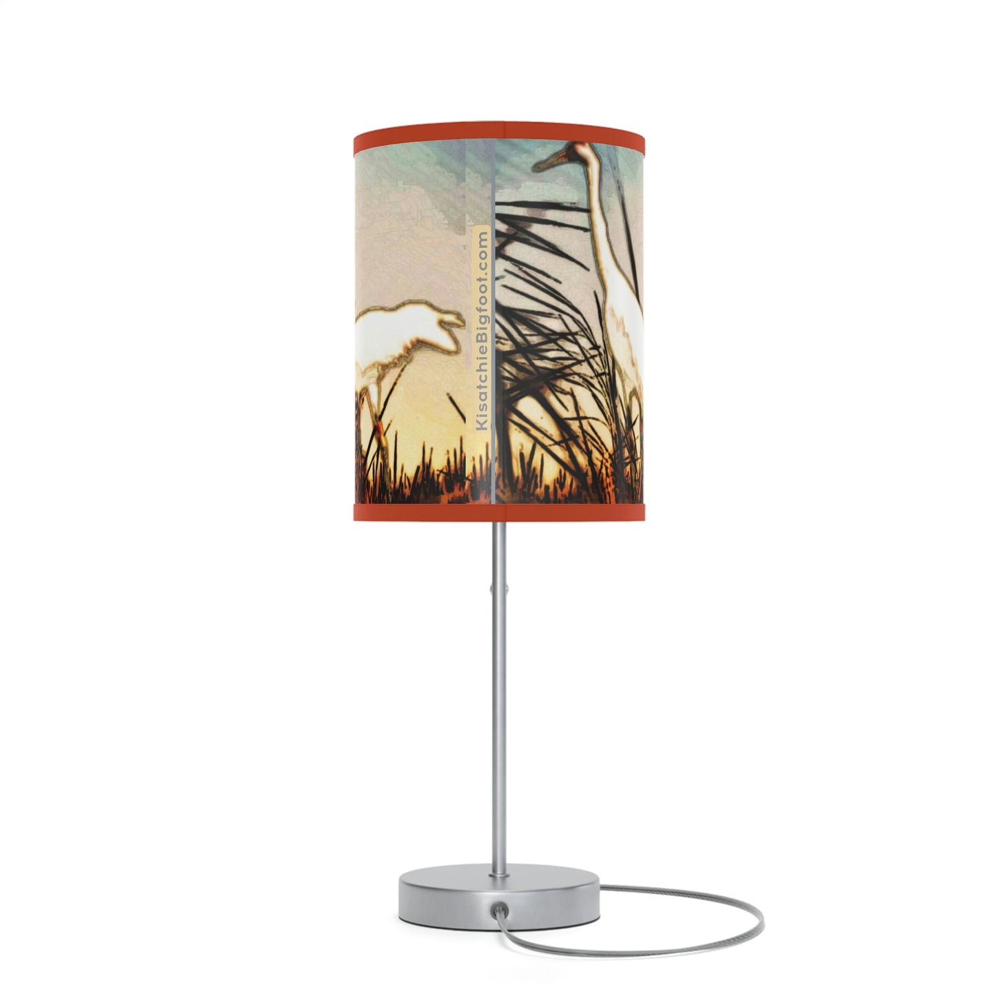 Whooping Cranes Lamp on a Stand