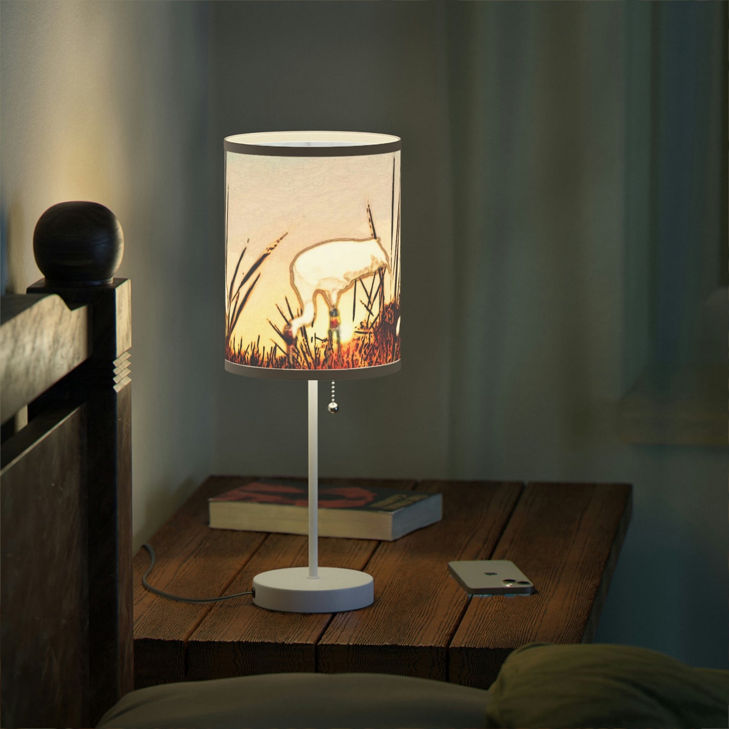 Whooping Cranes Lamp on a Stand